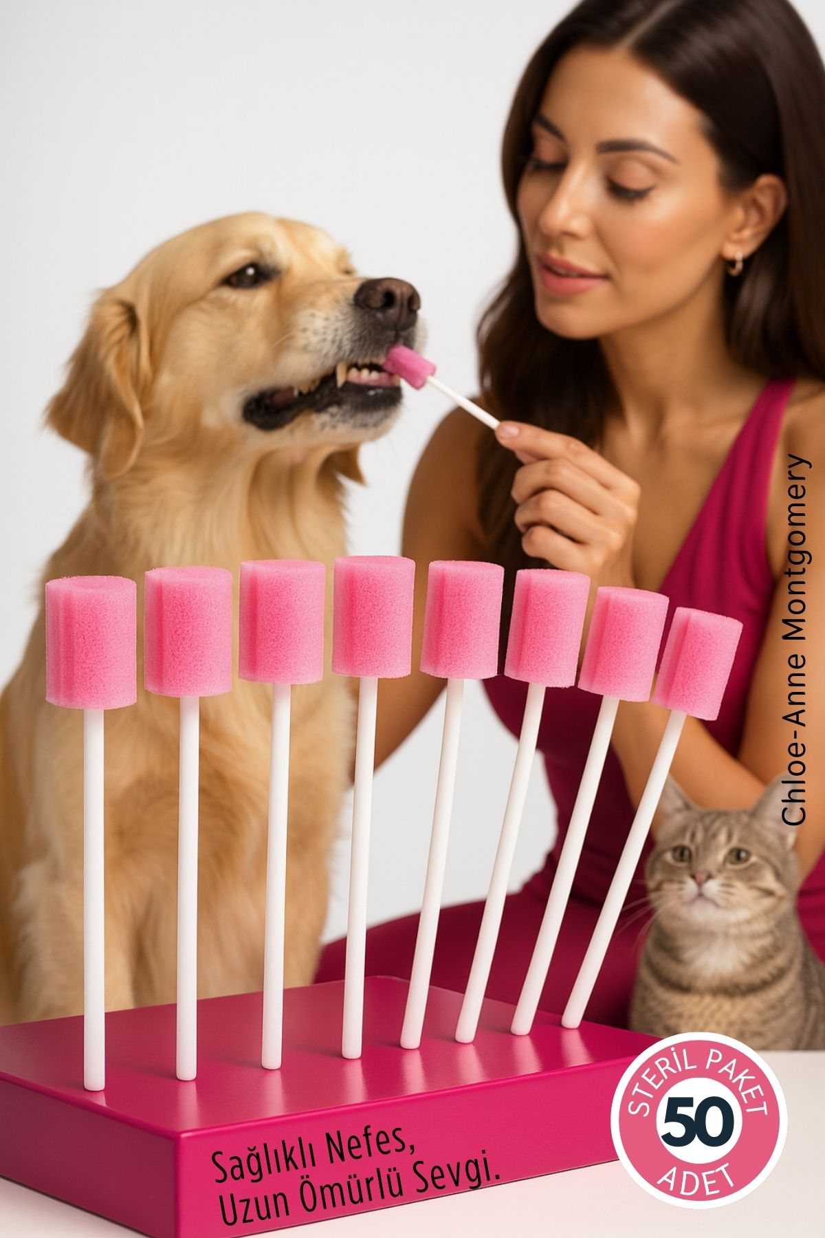 Chloe-Anne Serisi 50'liKedi & Köpek Diş Temizleme ve Profesyonel Ağız Bakım Swabı 722832