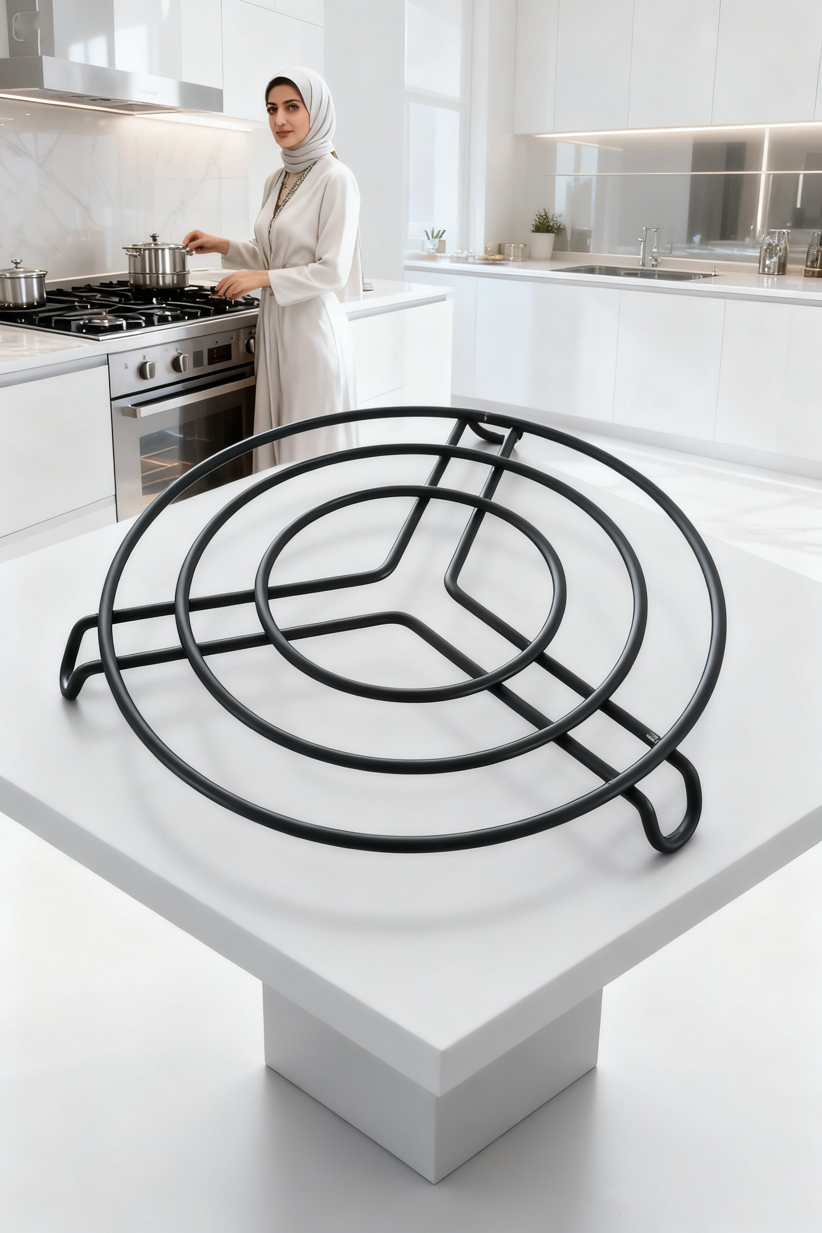 Juliette Serisi Siyah Metal Nihale - 20 cm Isıya Dayanıklı Lüks Tencere Altlığı 722841