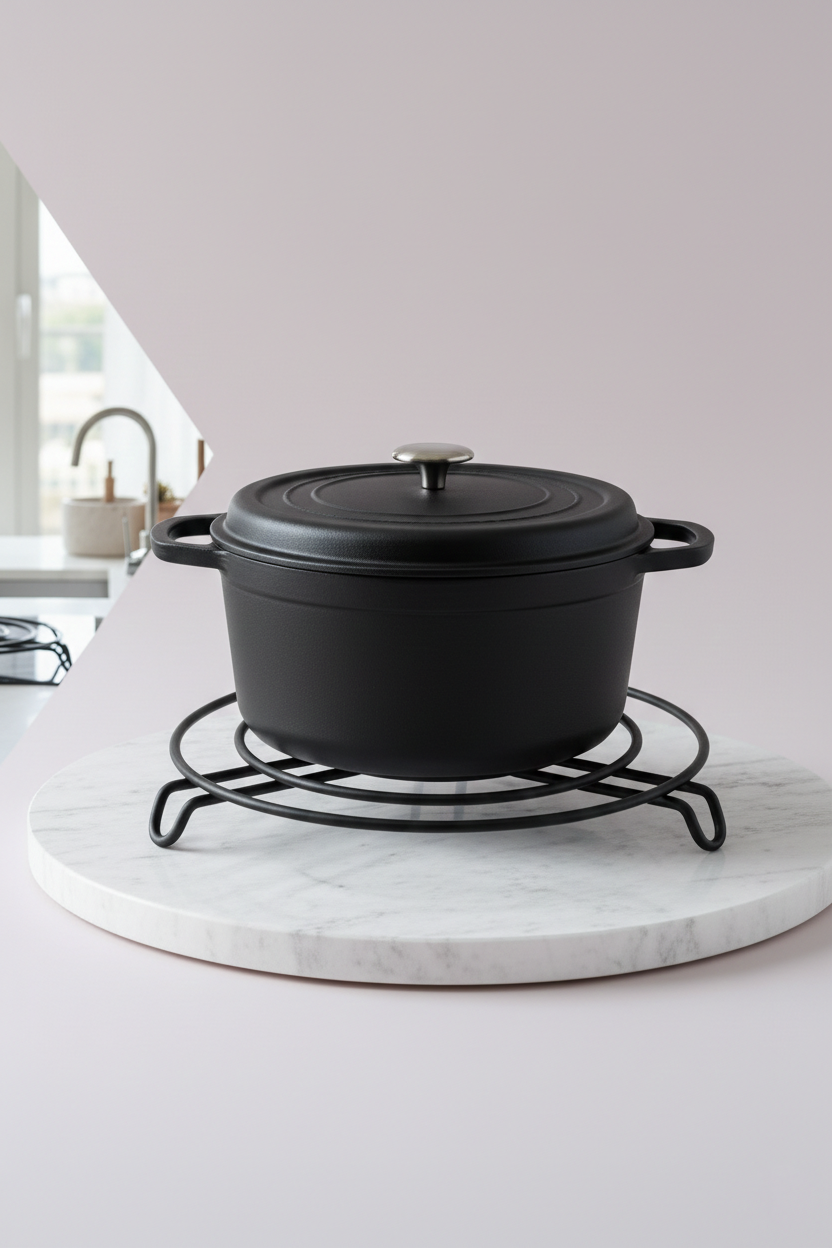 Juliette Serisi Siyah Metal Nihale - 20 cm Isıya Dayanıklı Lüks Tencere Altlığı 722841