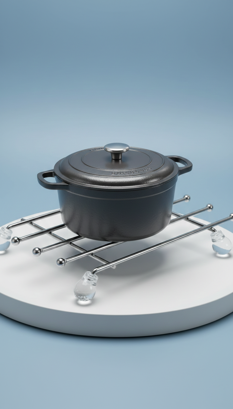 Juliette Serisi Krom Kare Metal Nihale - 19 cm Isıya Dayanıklı Lüks Tencere Altlığı 722842