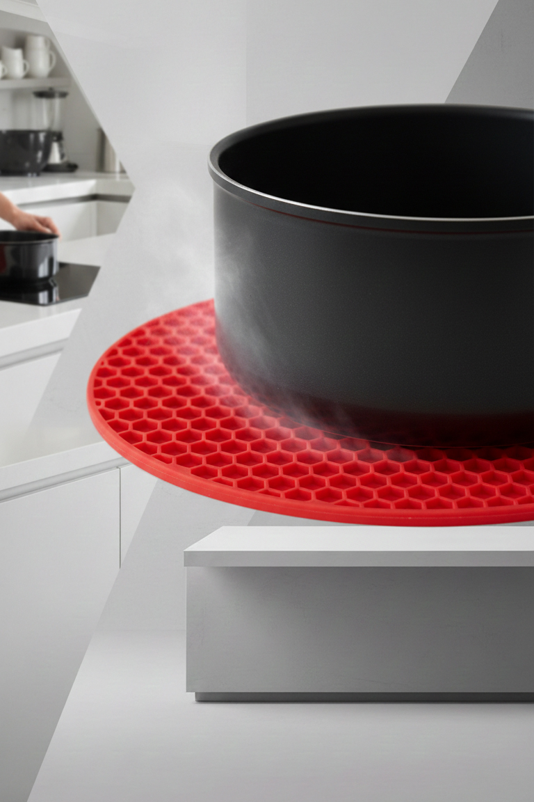 Juliette Serisi - Isıya Dayanıklı Bal Peteği Kaymaz Silikon Yuvarlak Nihale 722844