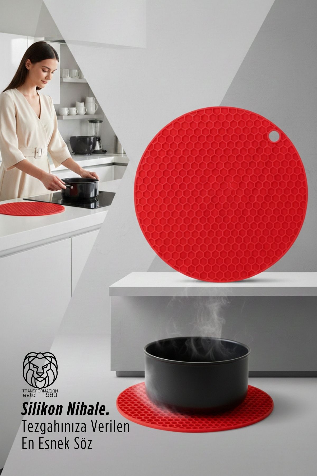 Juliette Serisi - Isıya Dayanıklı Bal Peteği Kaymaz Silikon Yuvarlak Nihale 722844