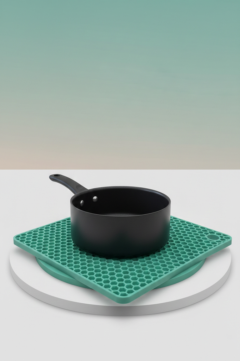 Derin Su  Serisi - Isıya Dayanıklı Bal Peteği Kaymaz Silikon Kare Nihale 722845