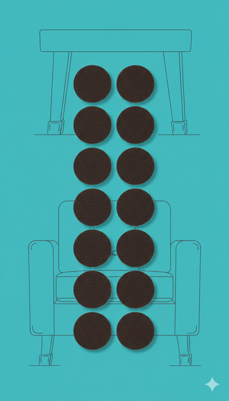 90 Adet Kendinden Yapışkanlı 2x2 cm Premium Zemin Koruyucu Keçe Seti 722849