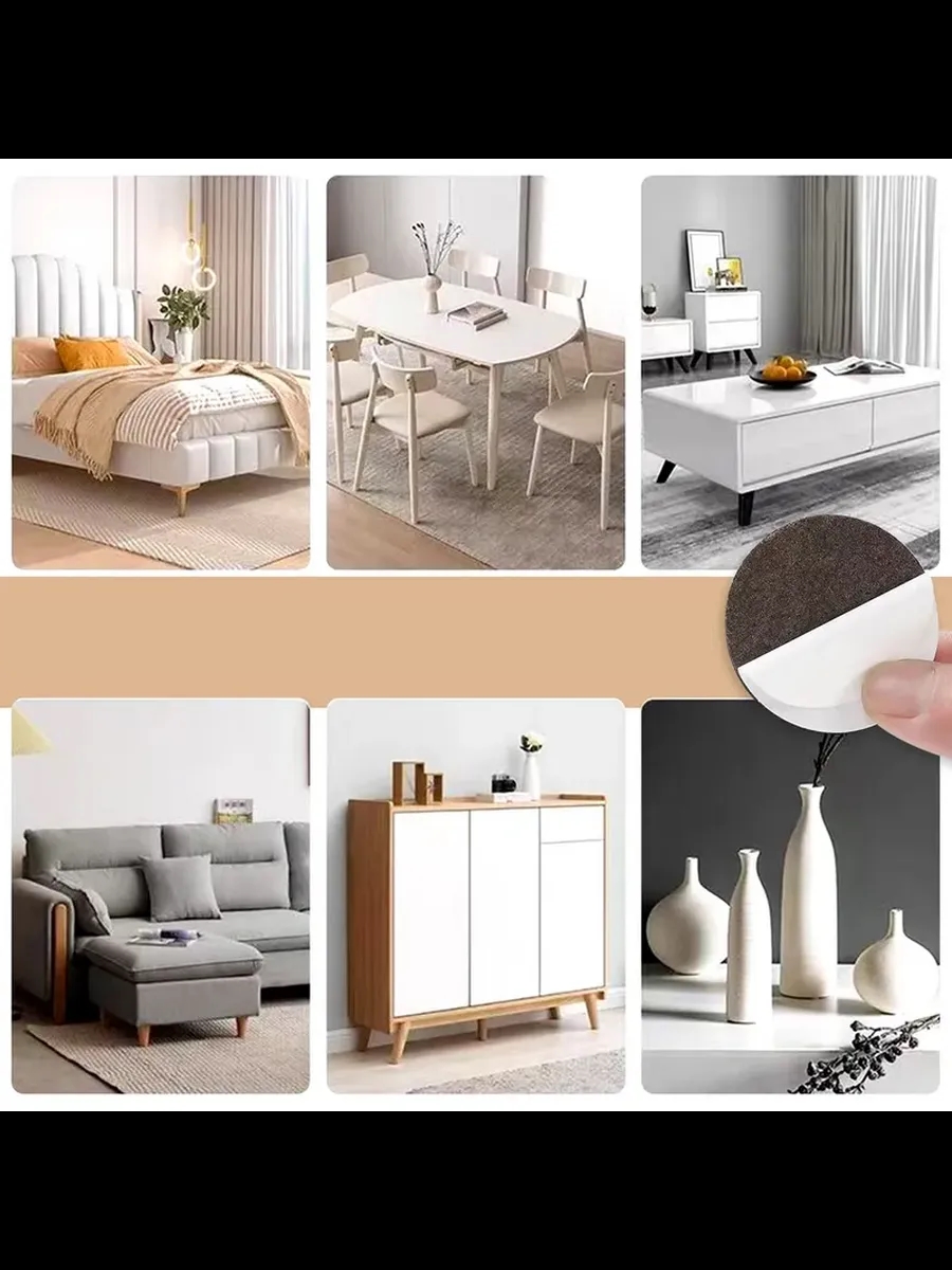 90 Adet Kendinden Yapışkanlı 2x2 cm Premium Zemin Koruyucu Keçe Seti 722849