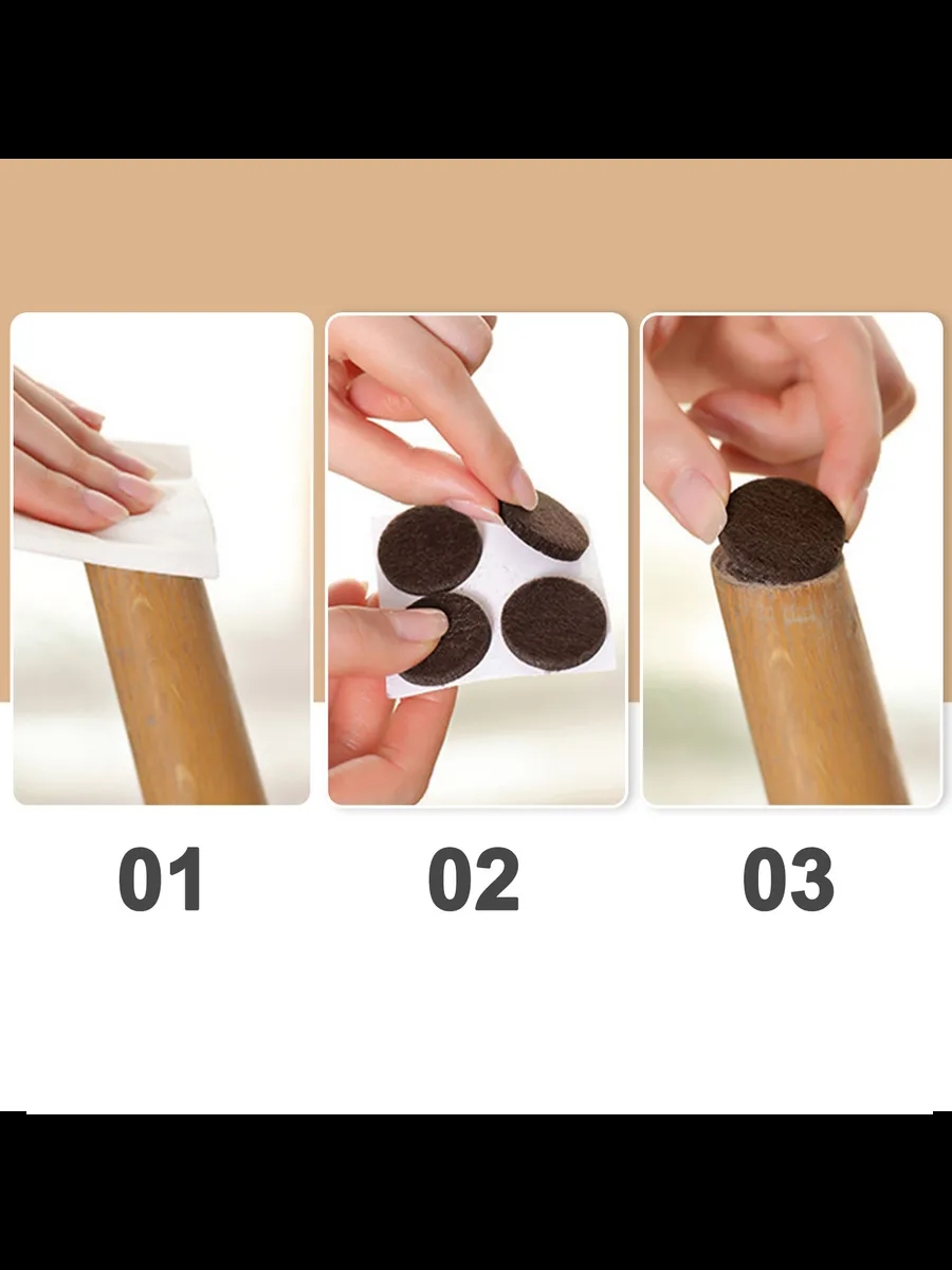 90 Adet Kendinden Yapışkanlı 2x2 cm Premium Zemin Koruyucu Keçe Seti 722849