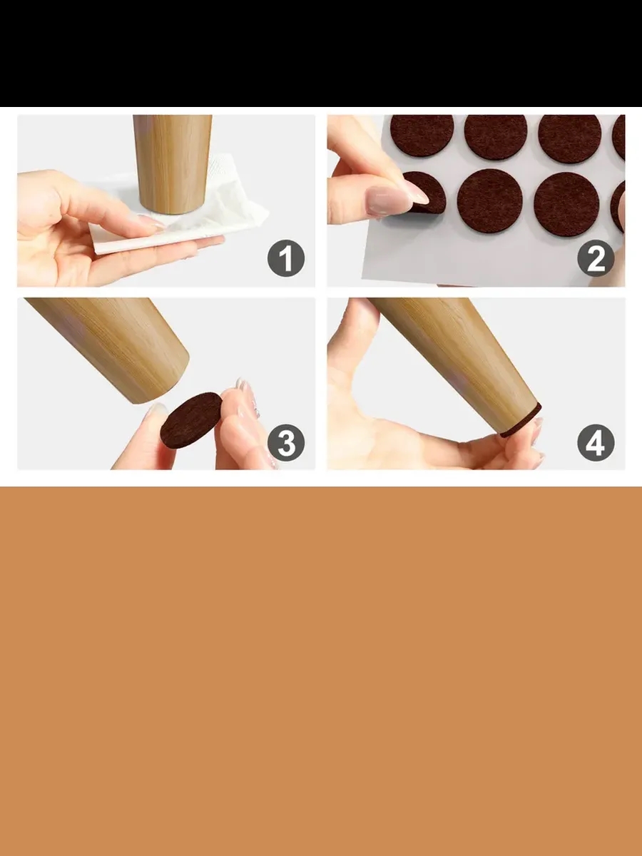 36 Adet Kendinden Yapışkanlı 3x3 cm Premium Zemin Koruyucu Keçe Seti 722847