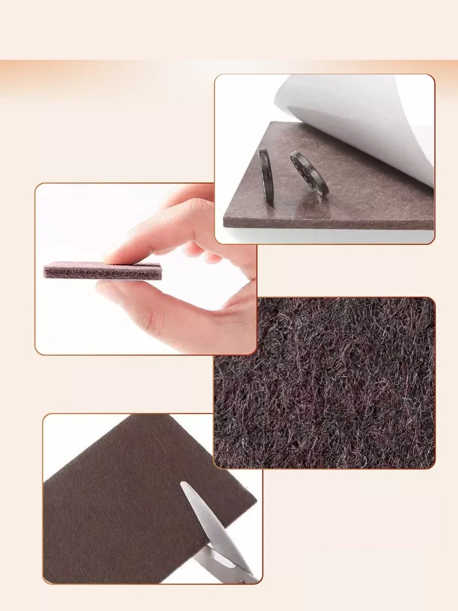 3^lü Premium Zemin Koruyucu Keçe 24x10cm Mobilya Ayak Koruyucu 722851