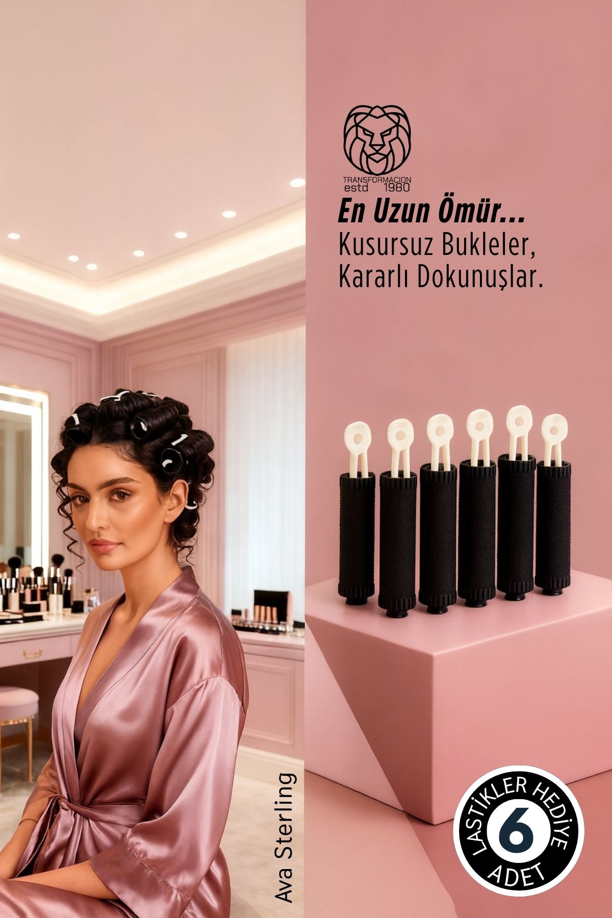 Saç Bigudisi - 6'lı Saç Bukle Şekillendirme Seti - Lastikli - Ömürlük Şekillendirme 