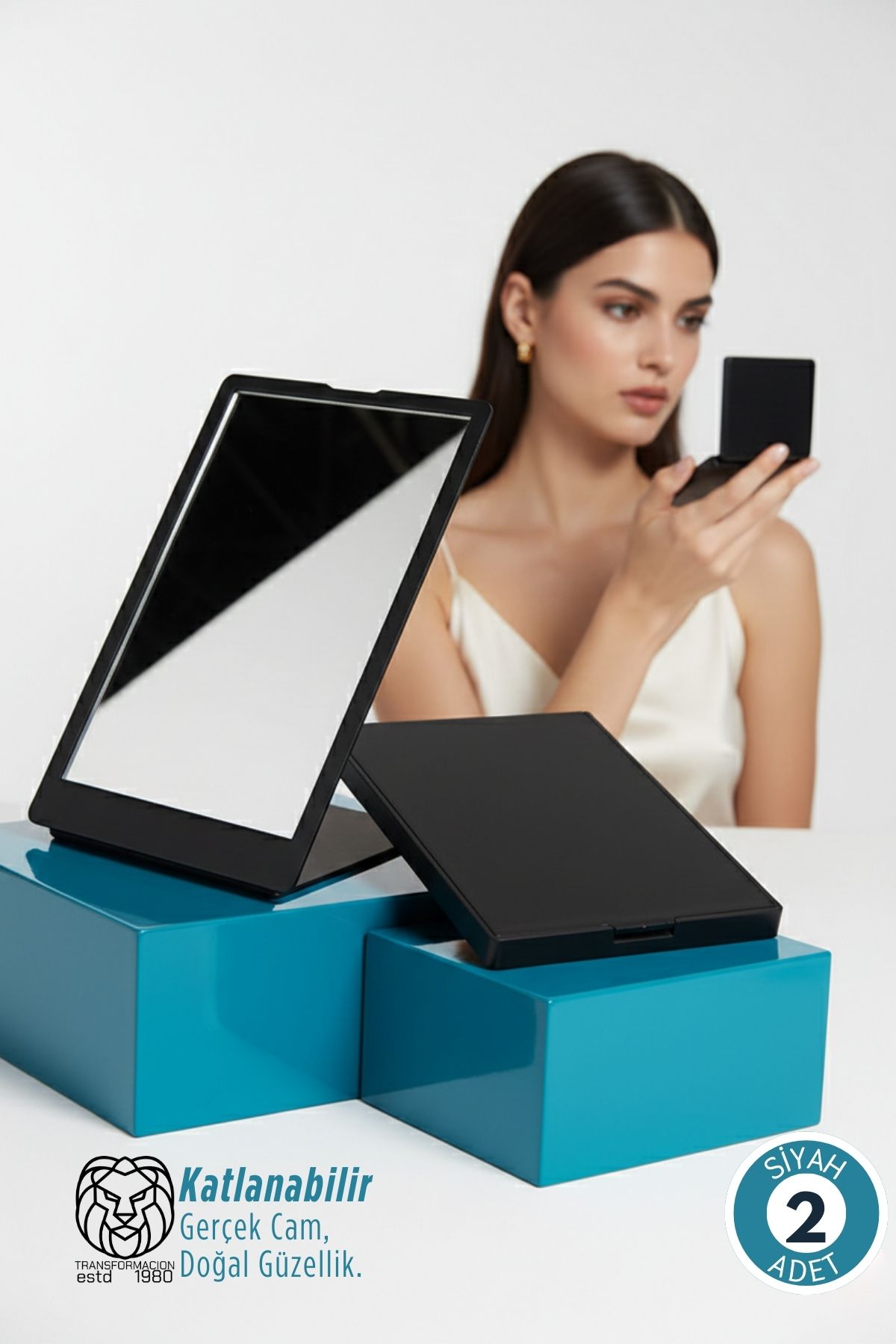 Katlanabilir İkili Cep Aynası Seti – Ultra Net Cam & Ergonomik Kompakt Tasarım 