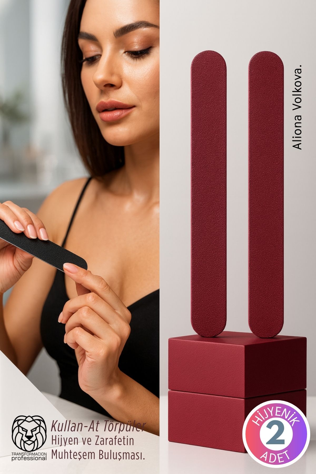 2’li Bordo Safir Doku Çift Taraflı Ultra İnce Kullan-At Tırnak Törpüsü 