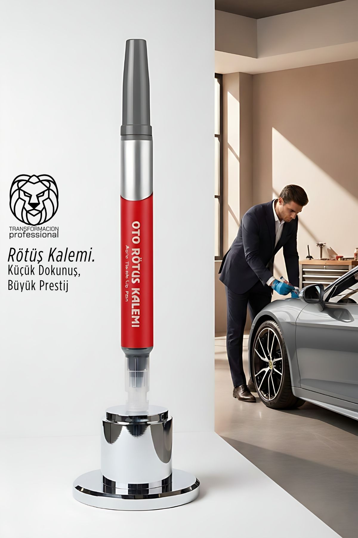 Profesyonel Gri Araç Rötüş Kalemi - Kusursuz Çizik Giderme & Parlak Yüzey Yenileyici (5 ml) 