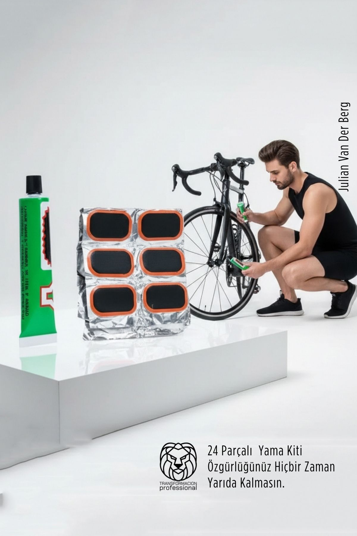  Profesyonel Seri: 24 Parçalı Yüksek Mukavemetli Bisiklet Lastik Onarım ve Yol Yardım Kiti 