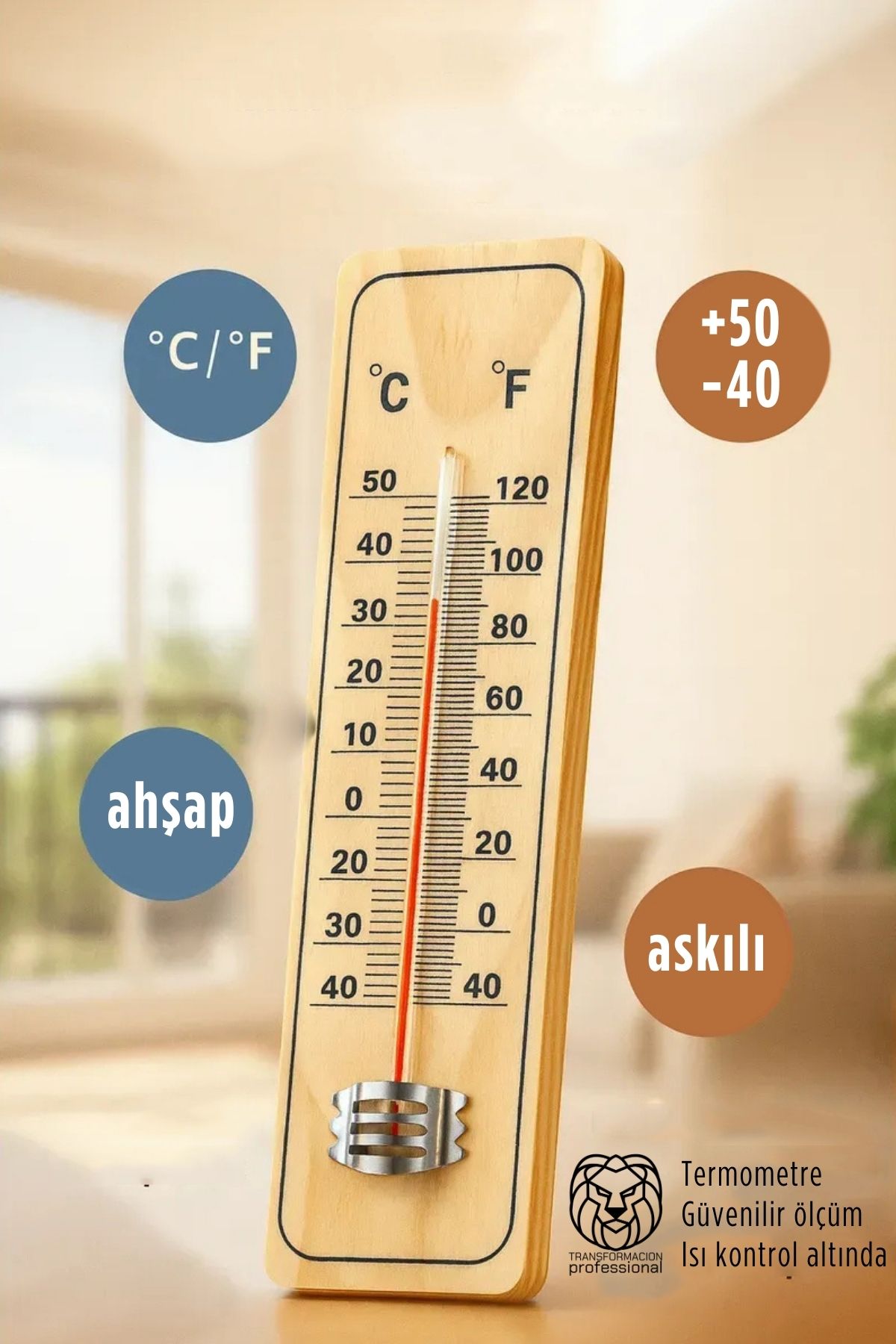 Termometre  - Ahşap Duvar Termometresi  