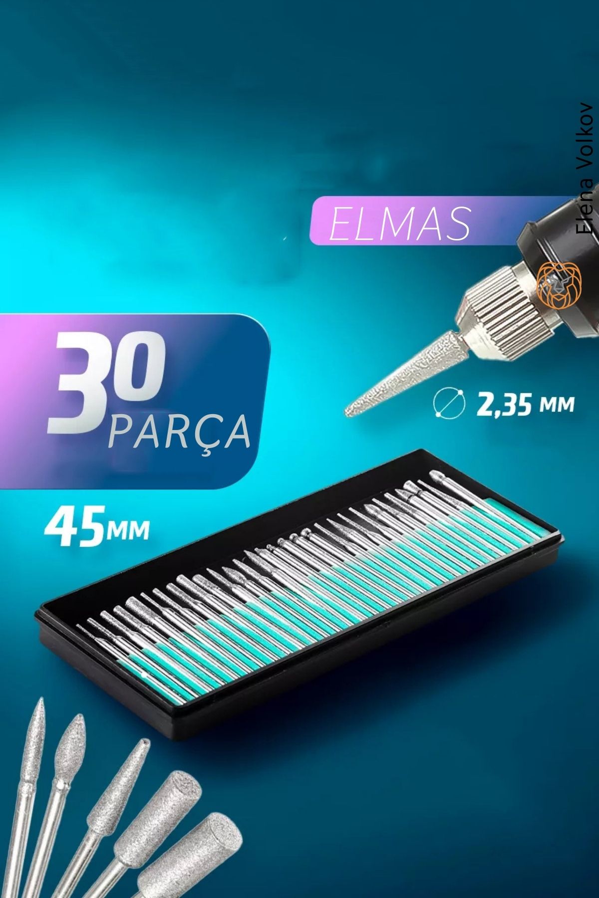 30'lu Lüks Freze Uç Takımı Elektrikli Tırnak Törpü Ucu 30'lu Uç Takımı 