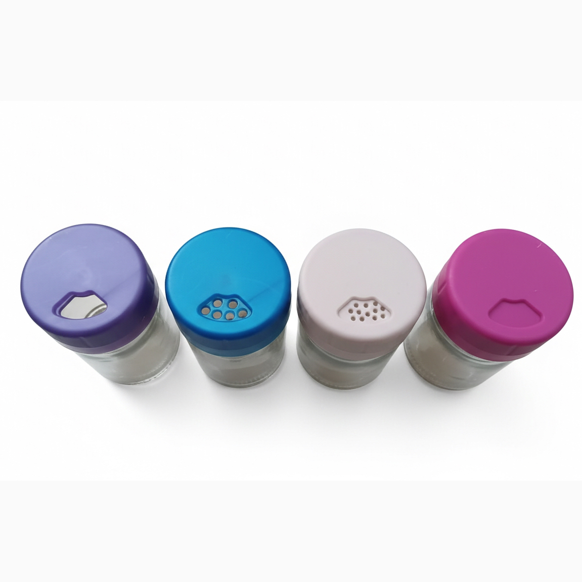 Giulia 4’lü Mini Cam Tuzluk Seti - 9 cm Modern Ergonomik Renkli Baharatlık Takımı 722870