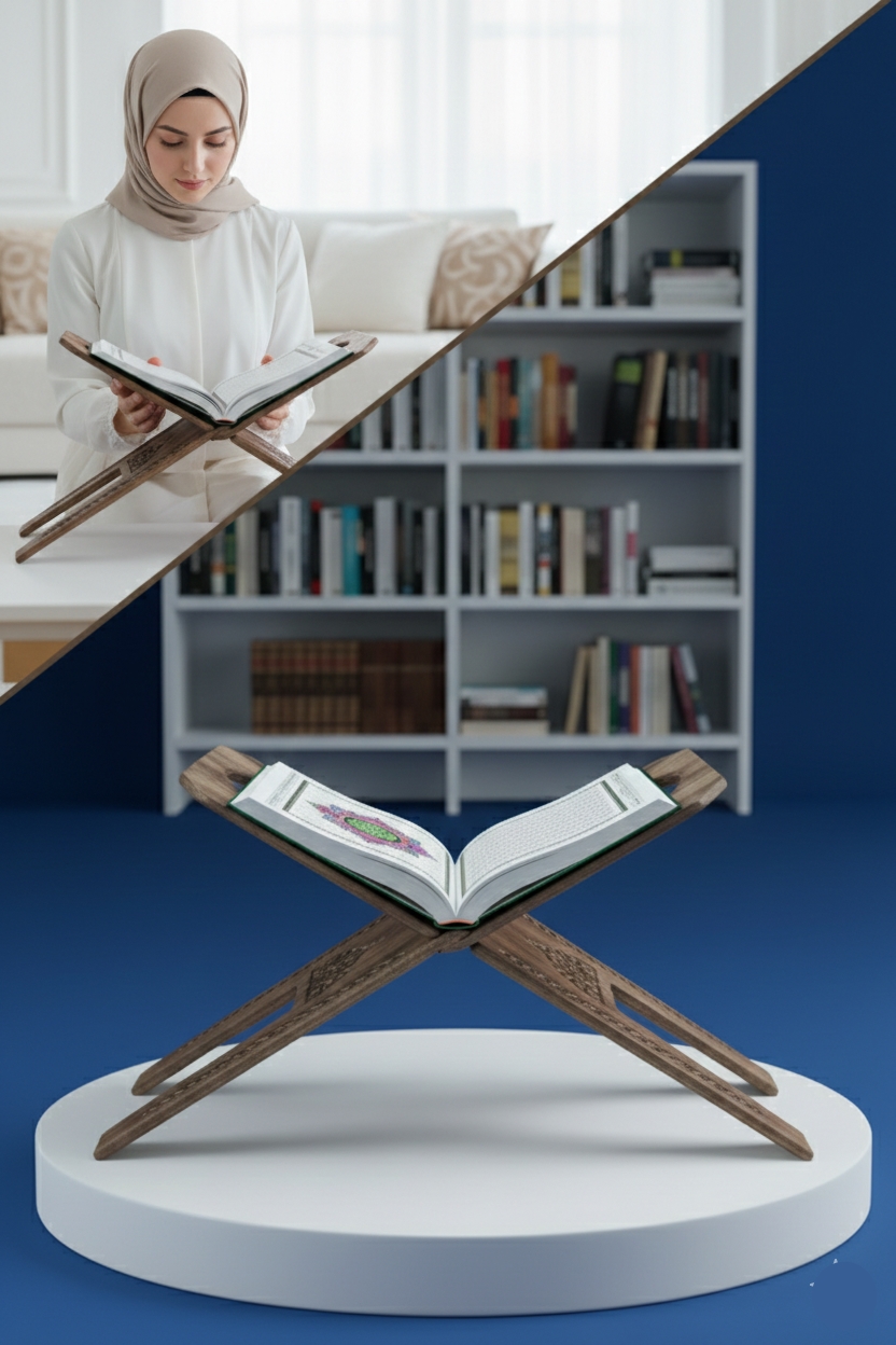 Masif Ahşap El Oyması Lüks Rahle - Selçuklu Motifli 722873