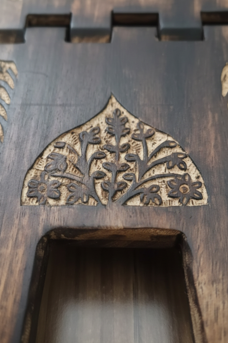 Masif Ahşap El Oyması Lüks Rahle - Selçuklu Motifli 722873