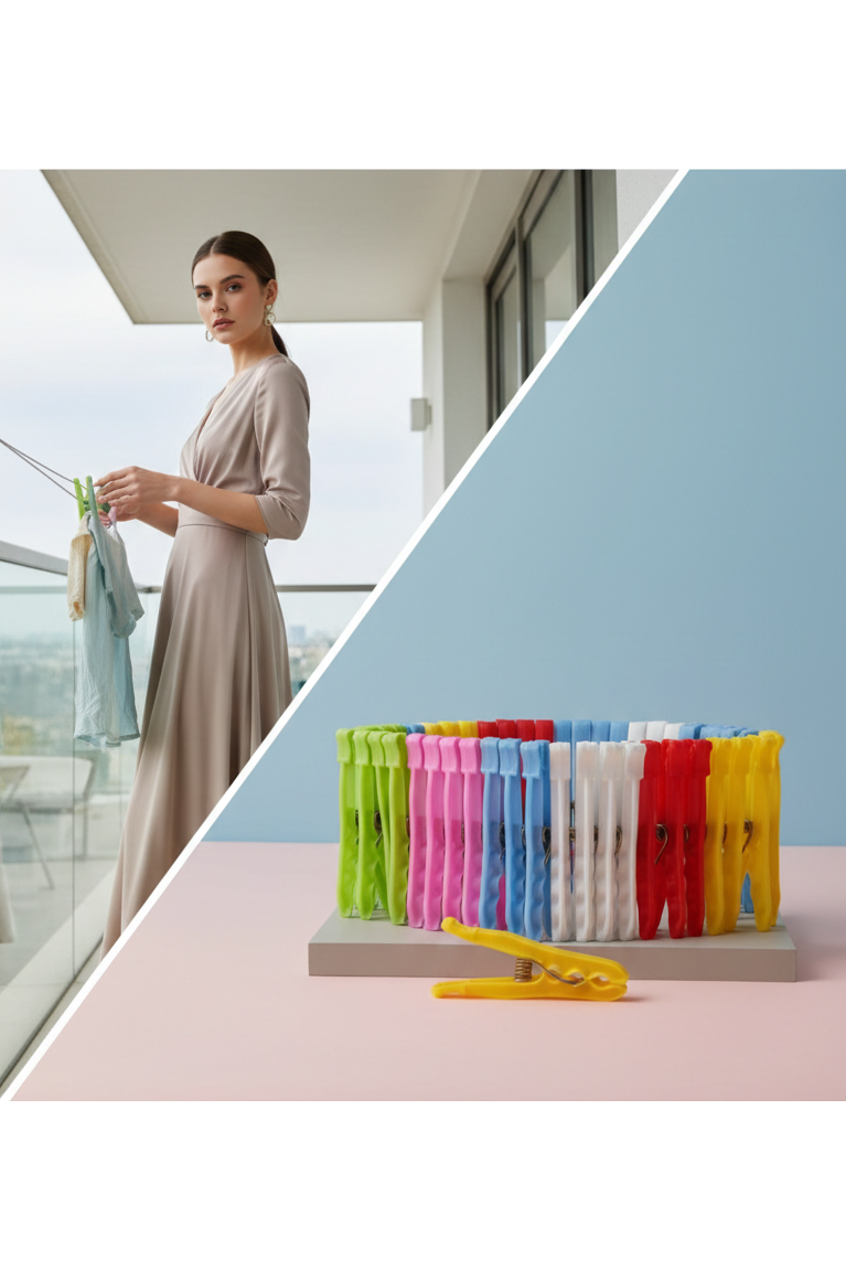 Mila Kovalchuk Serisi 48'li Premium Renkli Çamaşır Mandalı Kırılmaz İz Bırakmaz 722862