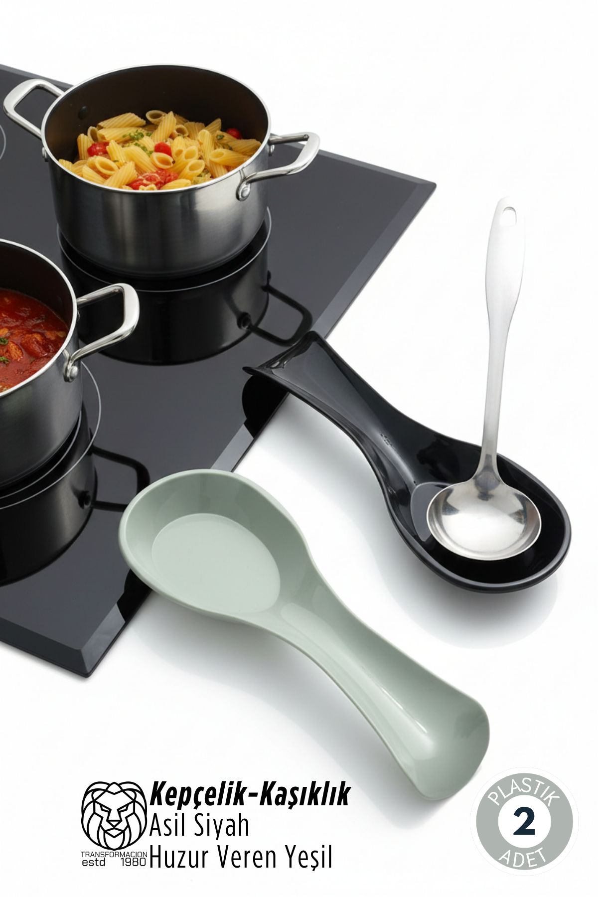 Ivanna Serisi 2’li Modern Mutfak Tezgah Üstü Kepçe Altlığı ve Kaşıklık Seti 722865