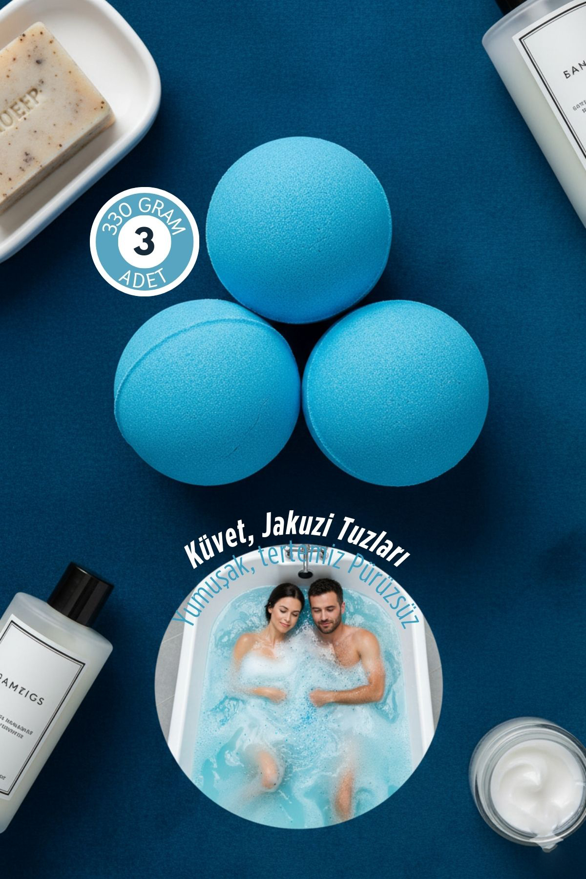 Luxury Spa: 330 gr Organik Mineralli Banyo ve Jakuzi Terapi Topu - 7.5 cm Dev Boy 722878