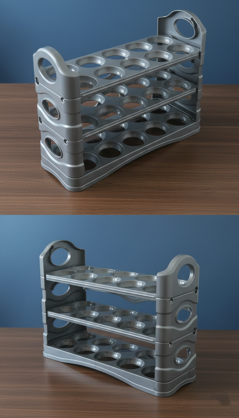 30’lu Modern Yumurta Düzenleyici - Gri Antrasit Mutfak Organizeri 722881