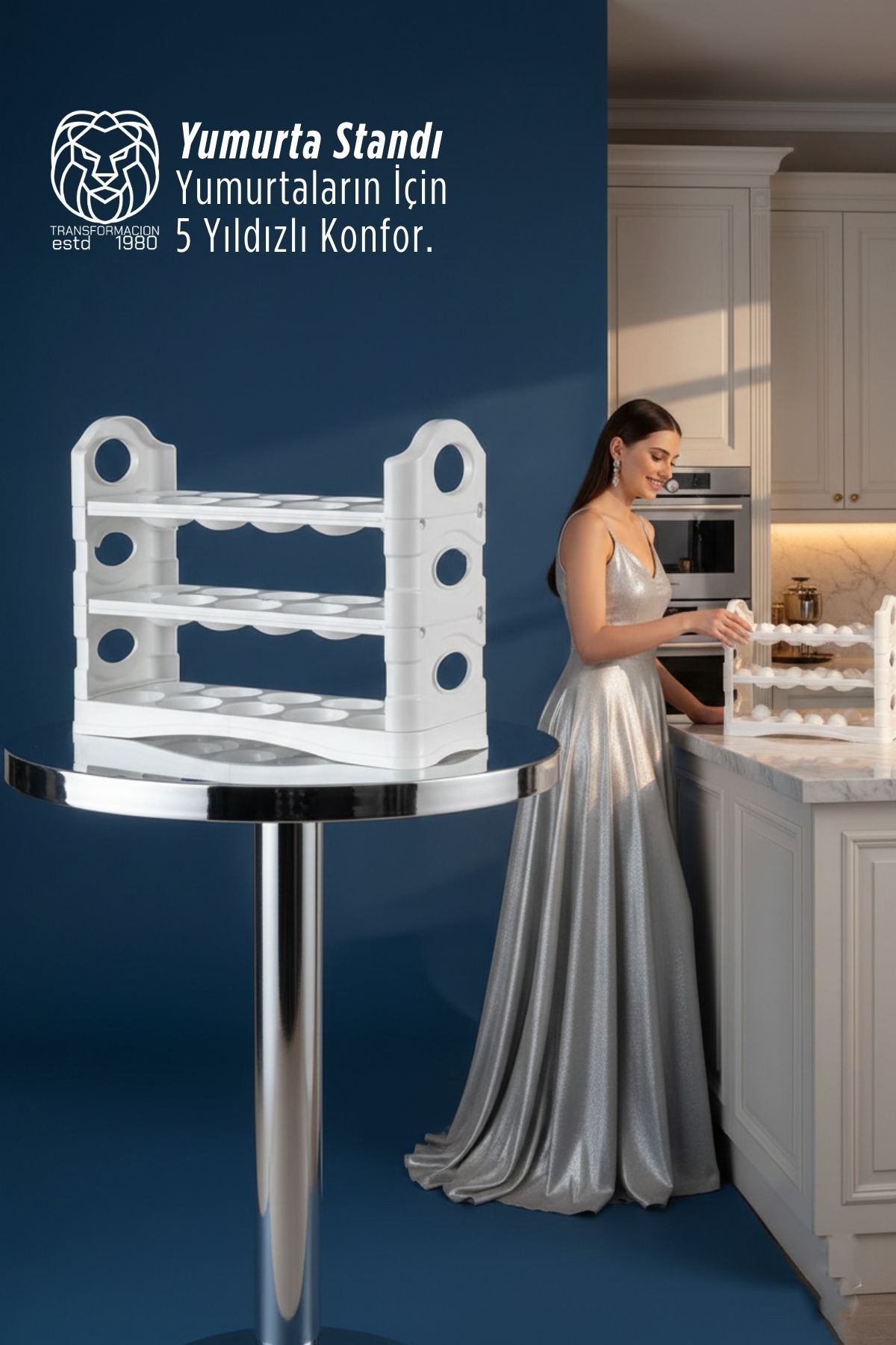 30’lu Modern Yumurta Düzenleyici - Beyaz Mutfak Organizeri 722882