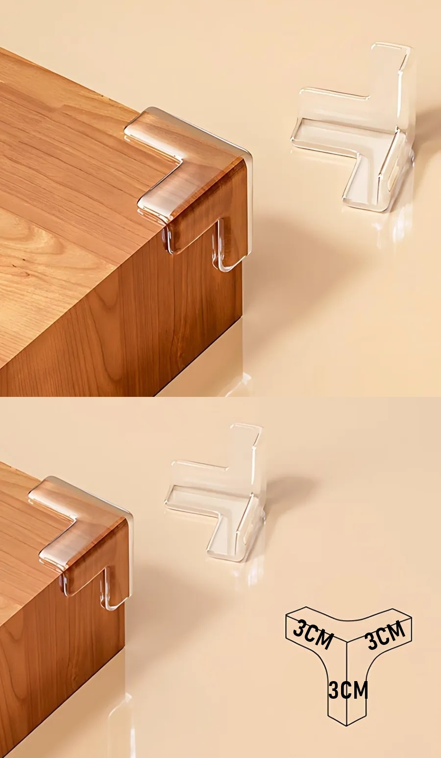 Eva Serisi 8’li Lüks Şeffaf Kenar Koruyucu – Darbe Emici Yumuşak Köşe Zırhı 722891