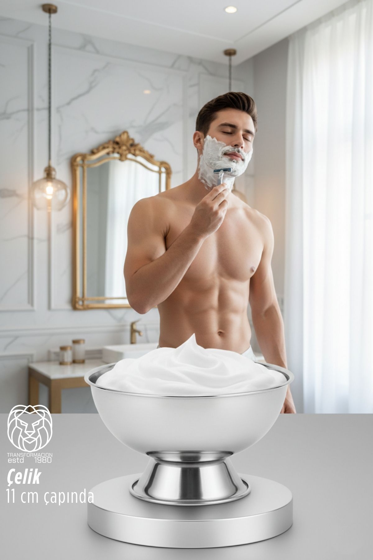 Lukas Steel Profesyonel Paslanmaz Çelik Berber Tipi Lüks Tıraş Tası 722885