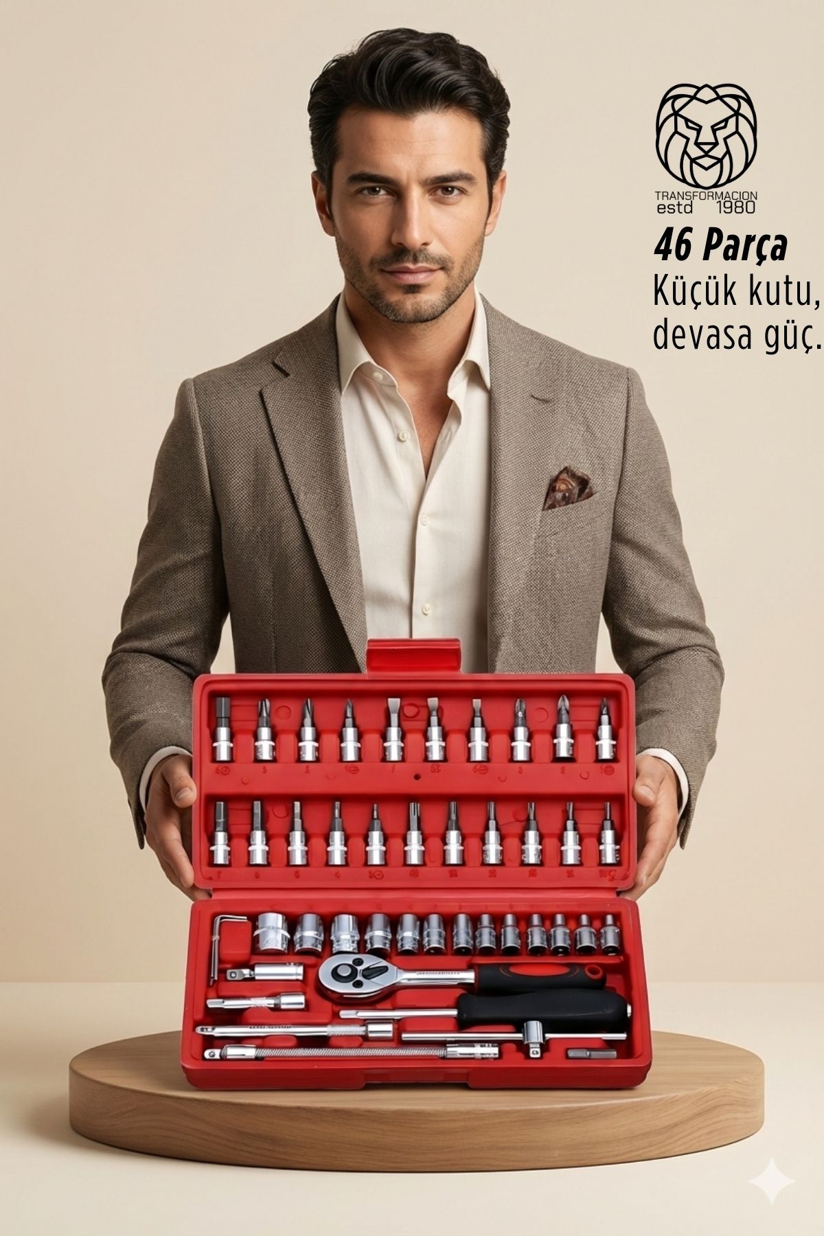 46 Parça Profesyonel Lokma Takımı | Cırcırlı Vanadium Çelik Premium Tamir Seti 722867