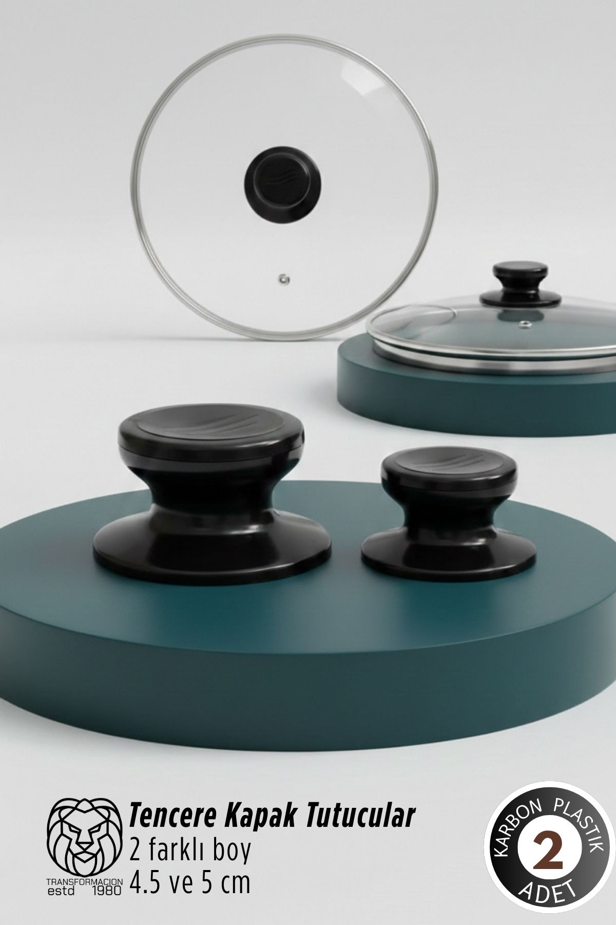 Evangelina Serisi 2’li Paslanmaz Çelik Lüks Tencere Kapağı Tutucu Seti - 4.5- 5. cm Universal 722860