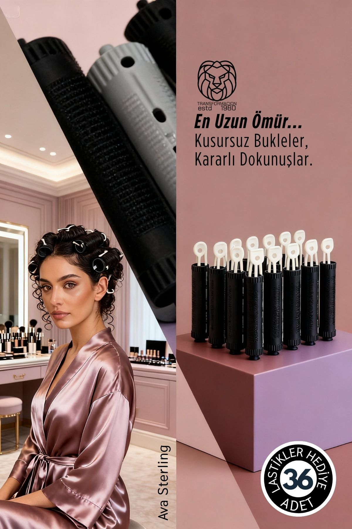 Saç Bigudisi - 36'lı Saç Bukle Şekillendirme Seti - Lastikli - Ömürlük Şekillendirme 722831