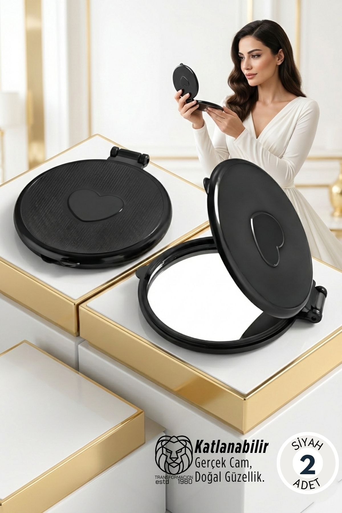 Katlanabilir İkili Cep Aynası Seti – Ultra Net Cam & Ergonomik Kompakt Tasarım 718891