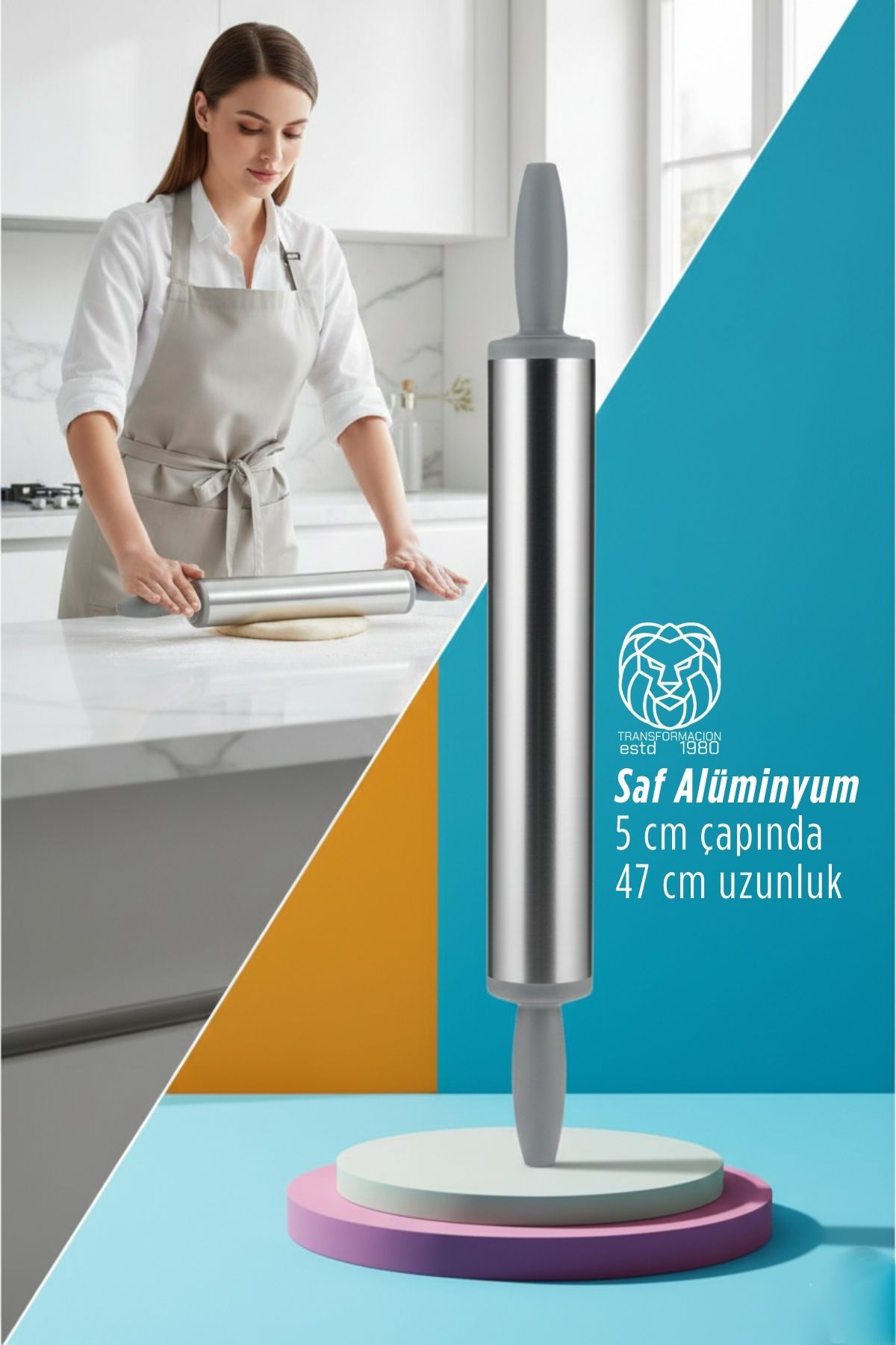  Isabella Series - Profesyonel P6061 Alüminyum Saf Kaplama 47 cm Şef Merdanesi 722819