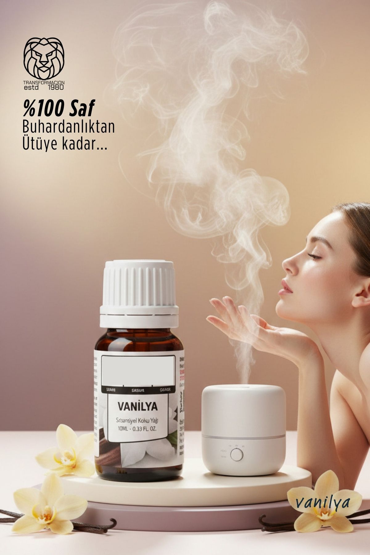 %100 Saf ve Yoğun Vanilya Çiçeği Esansı - Ütü, Buhardanlık ve Koku Makineleri İçin 10 ml  722812