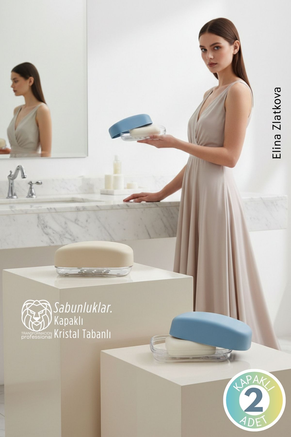 Modern Banyo Tasarımı: 2’li Premium Sızdırmaz Kapaklı Sabunluk Seti - Hijyenik Seyahat Kutusu 722797