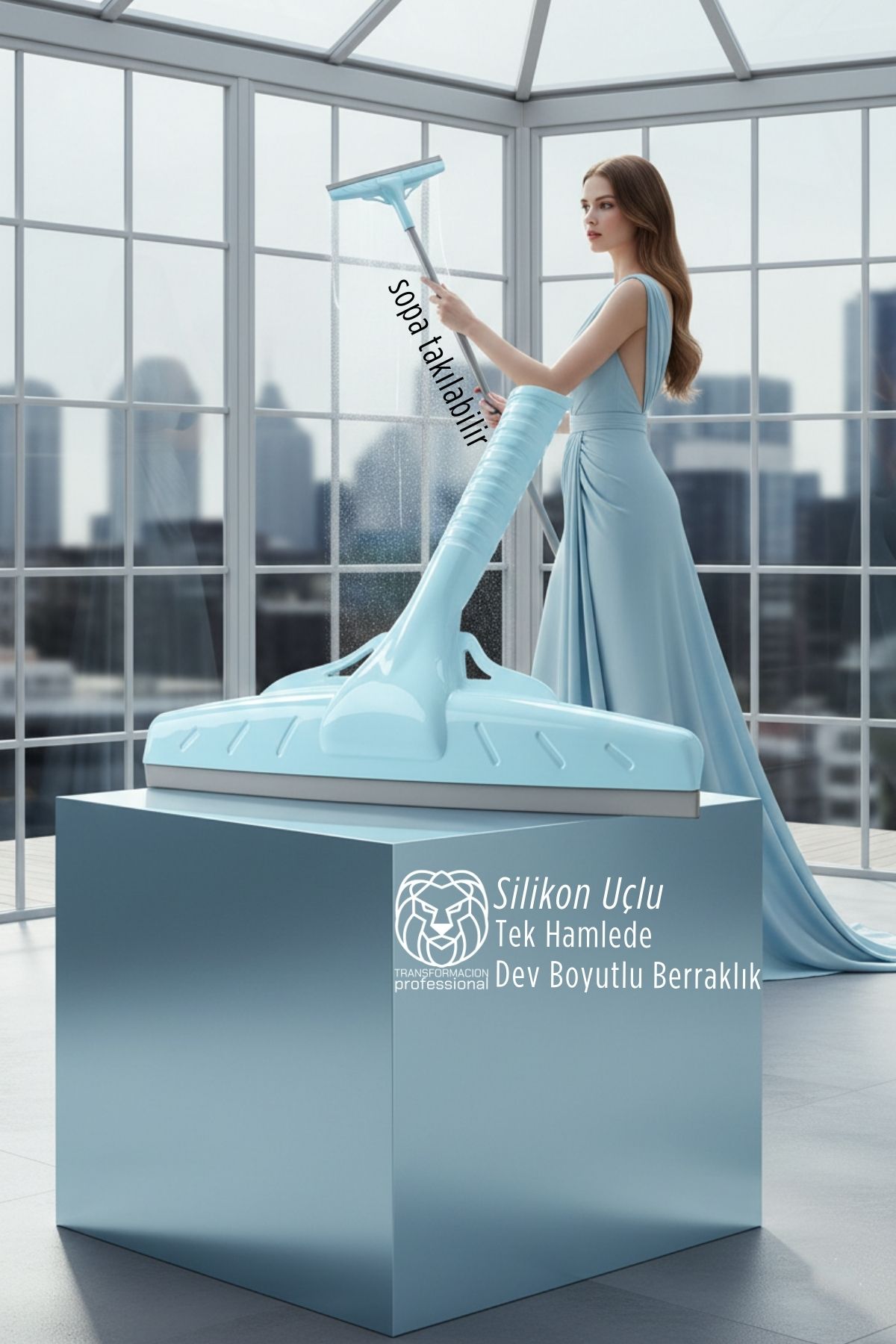 33 CM Silikon Uçlu Profesyonel Cam Çekçek - Tasarım Estetiği ve Kusursuz Temizlik 722796