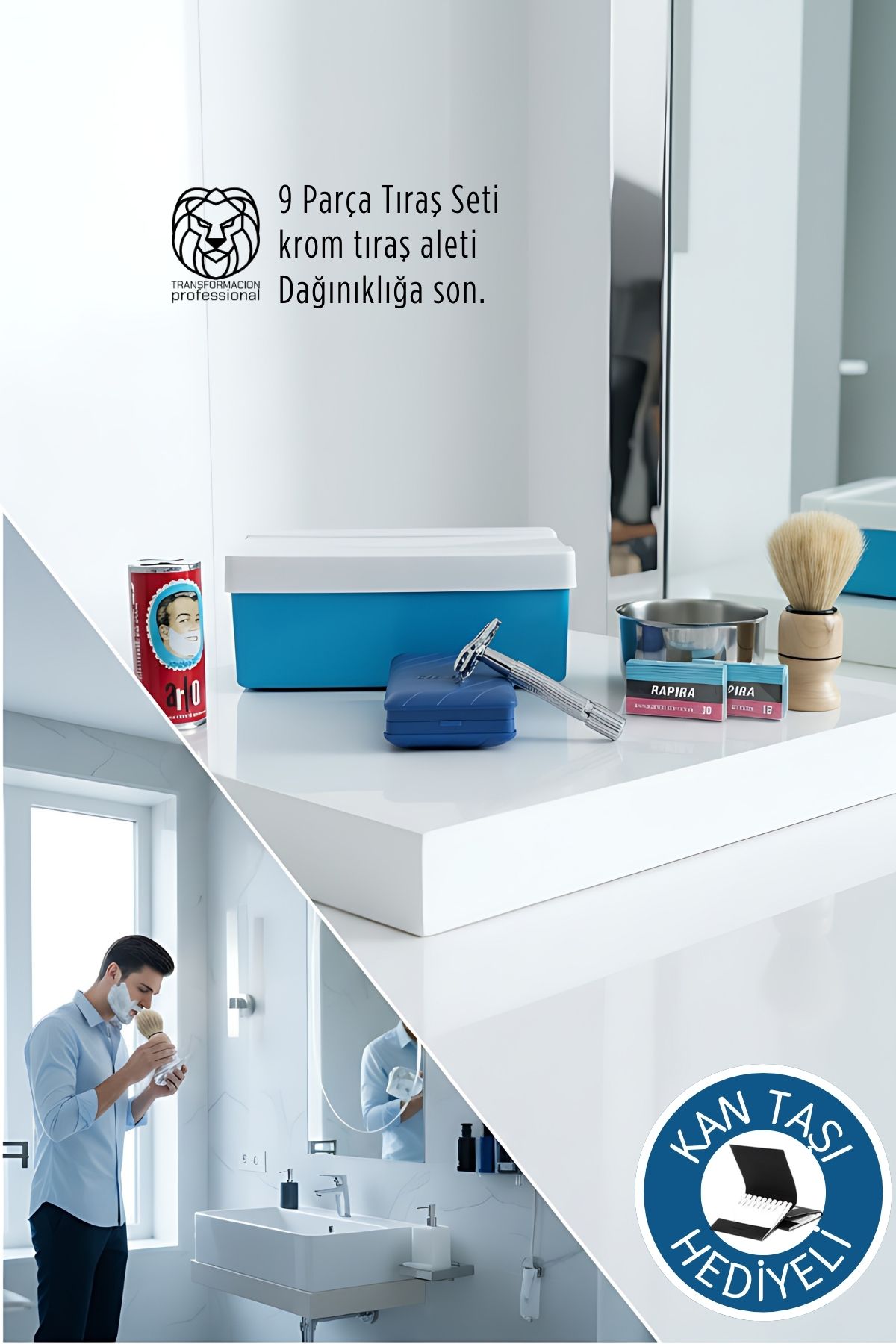 Geleneksel Tıraş Seti - 9 Parça Tıraş Kutulu Set 722755