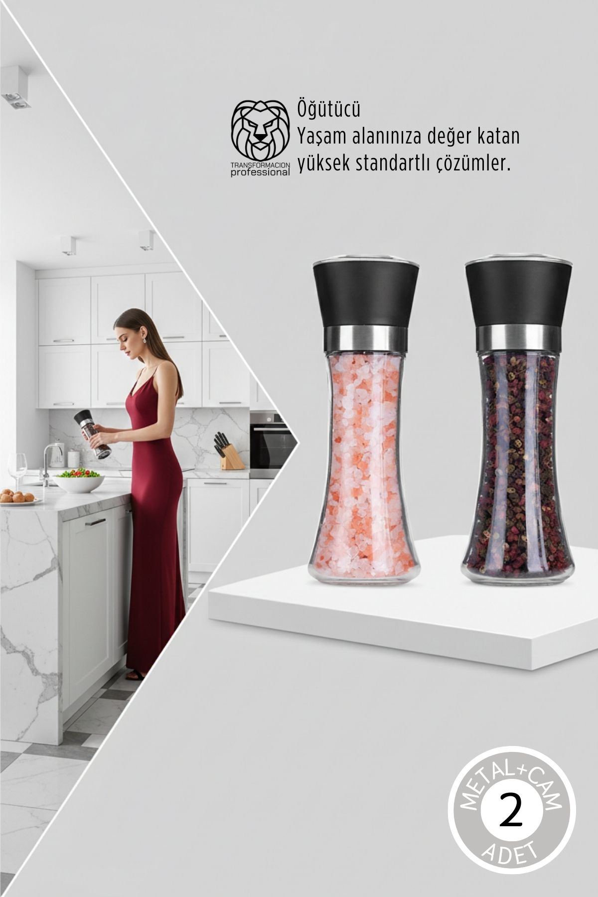 2 Li Baharat Tuz Öğütücü Set Dees Dickerhoof Design 718753