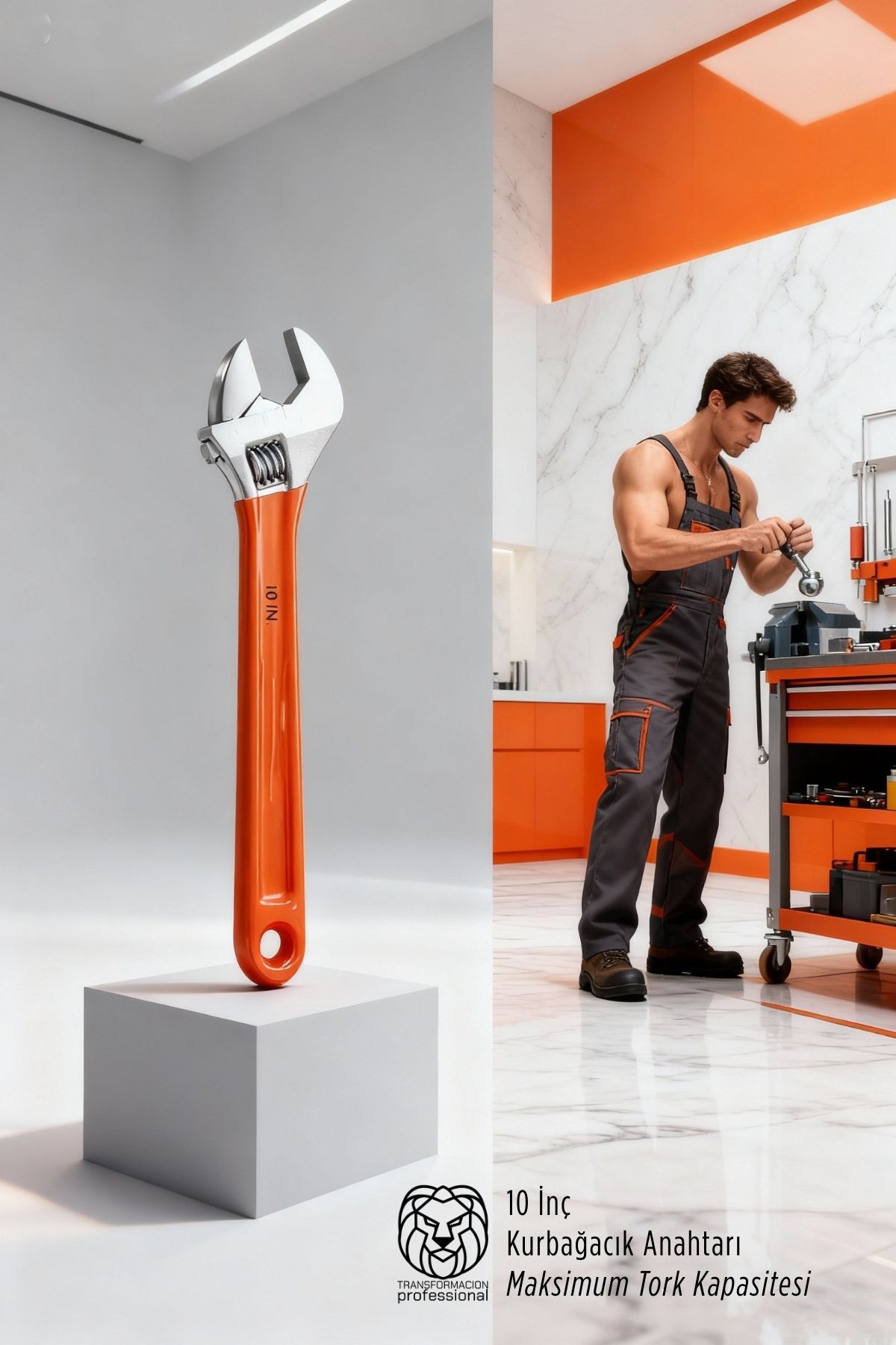 10 İnç Kurbağacık Anahtar - Chrome Vanadium Çelik, Ergonomik İzole Saplı Ayarlı Anahtar 722731