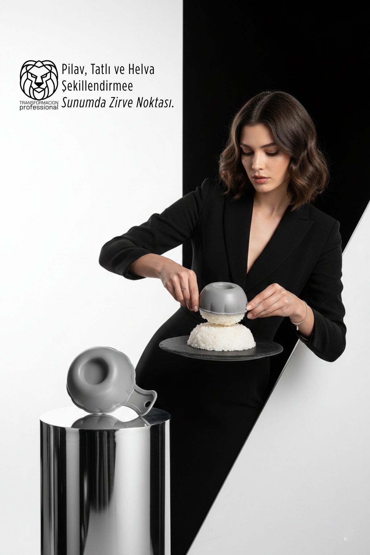 Lüks Sunum Sanatı: Premium Pilav, Tatlı ve Helva Şekillendirme Kalıbı  722727