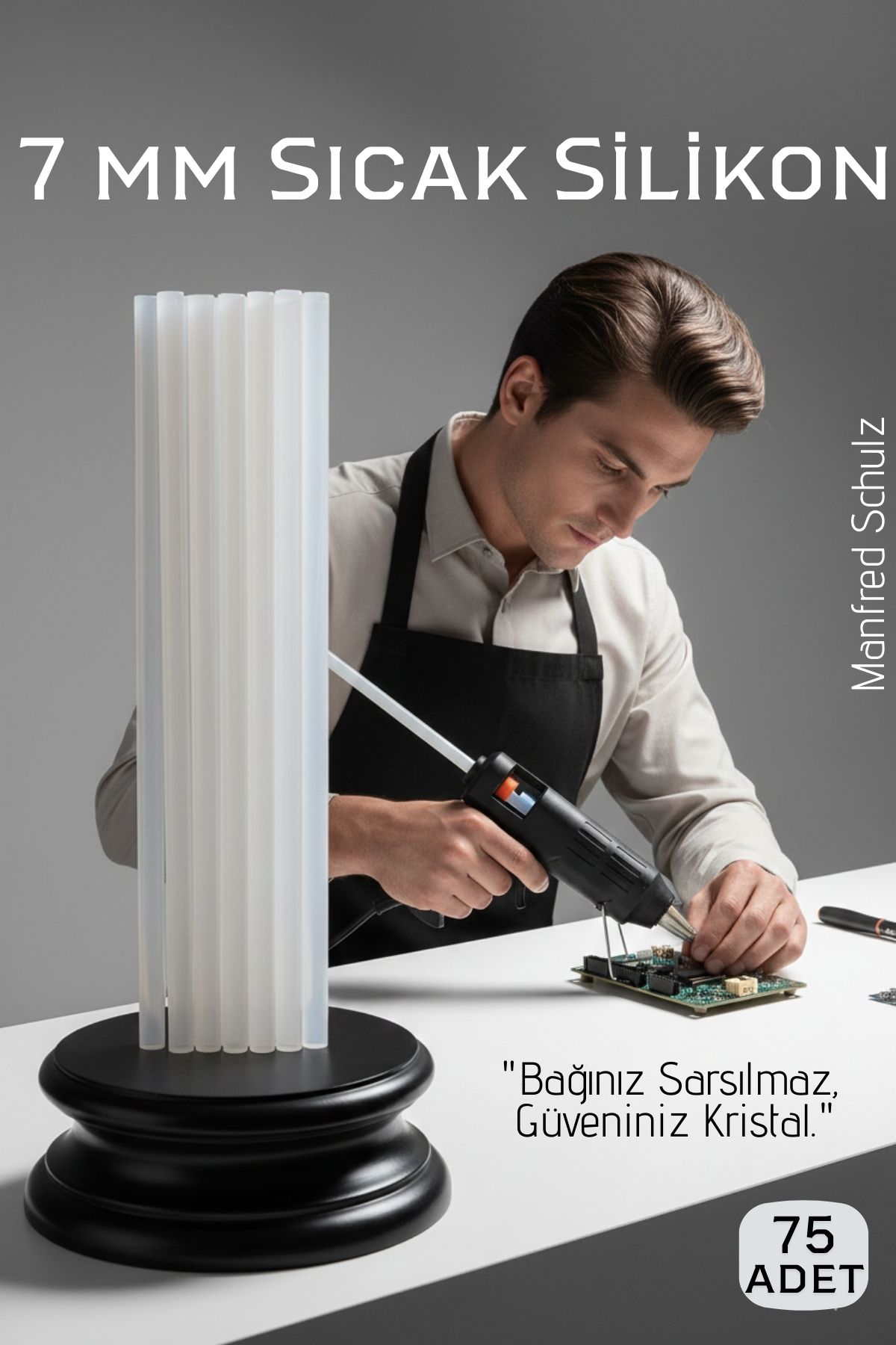 75'li Set: 7mm İnce Ultra-Şeffaf Profesyonel Sıcak Silikon – Kristal Berraklığında Güçlü Yapışkan  722612