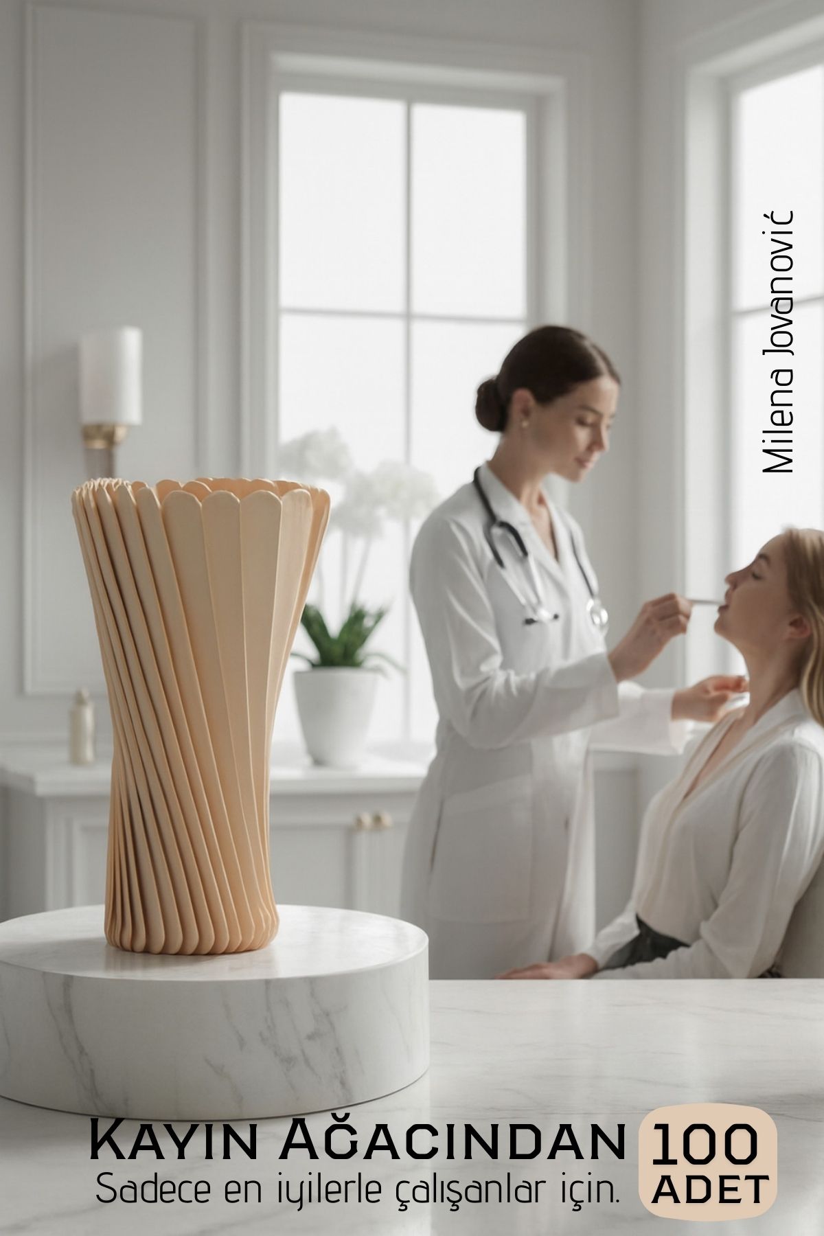 Steril Ahşap Abeslang Dil Çubuğu - 100 Adet | Profesyonel Klinik Tip, Pürüzsüz Dokulu  Dayanıklı 722591