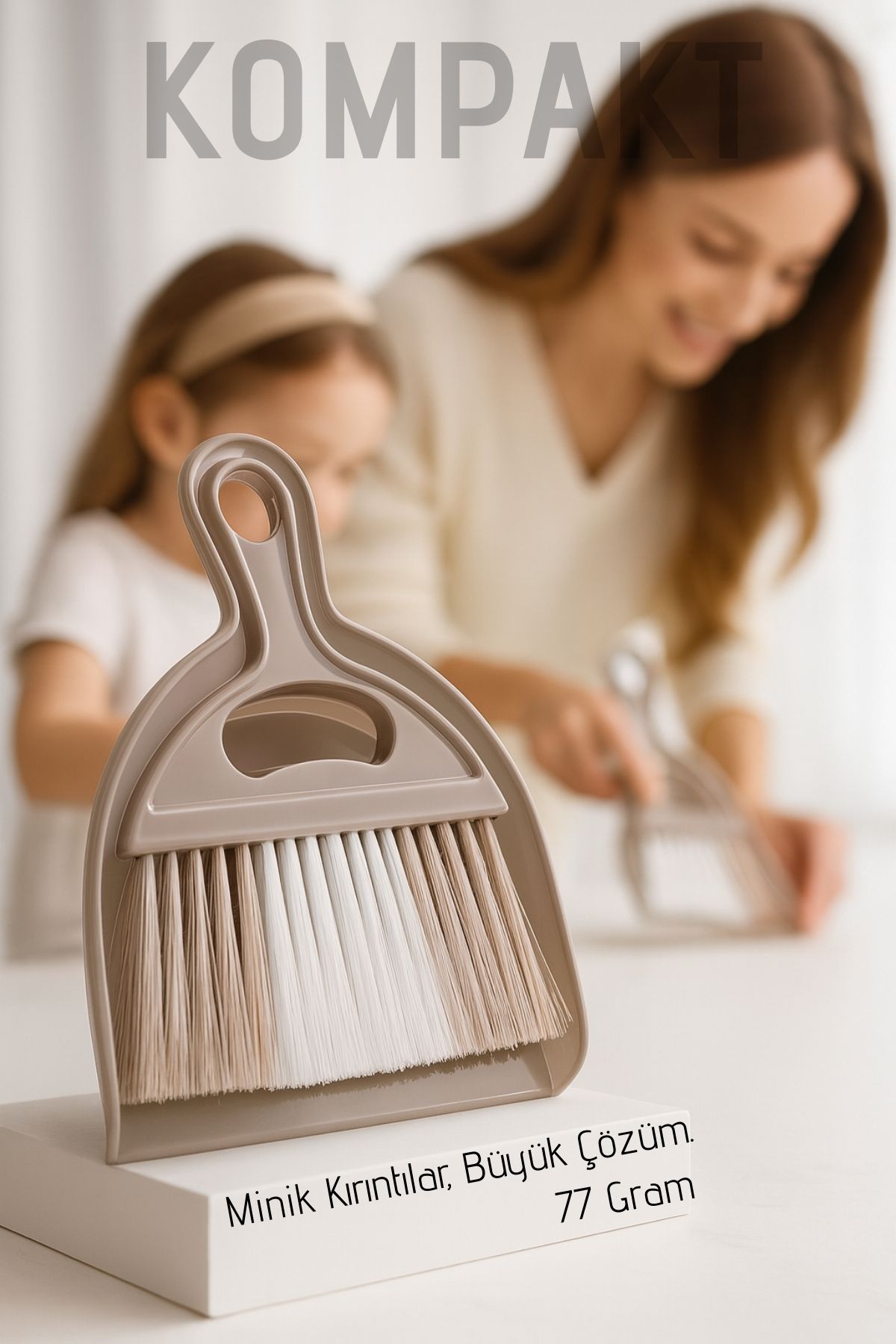 Minimal Tasarım El Faraşı ve Fırça Seti | Masaüstü & Mutfak Tezgahı Mini Süpürge  722551