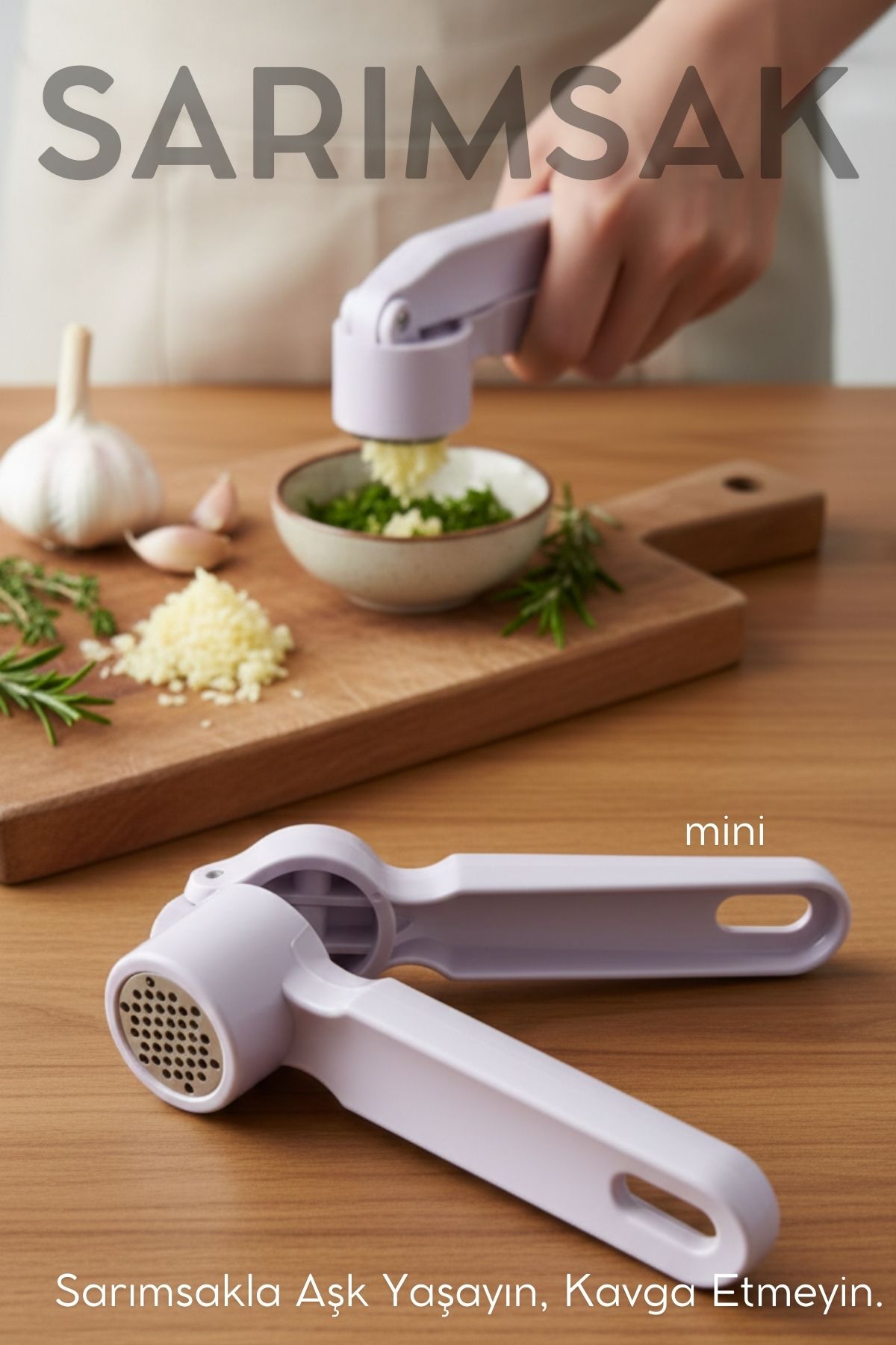 Sarımsak Ezici -  Profesyonel Şef Tipi Ergonomik Pres Kıyıcı  722518