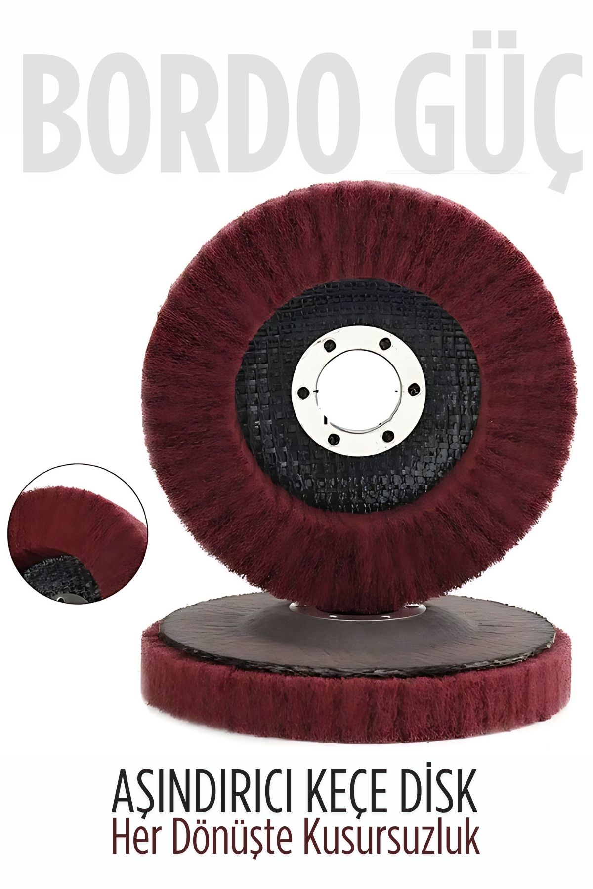 11 cm Endüstriyel Aşındırıcı Keçe Disk – 22 mm İç Çaplı Zımpara Fırçası 722478