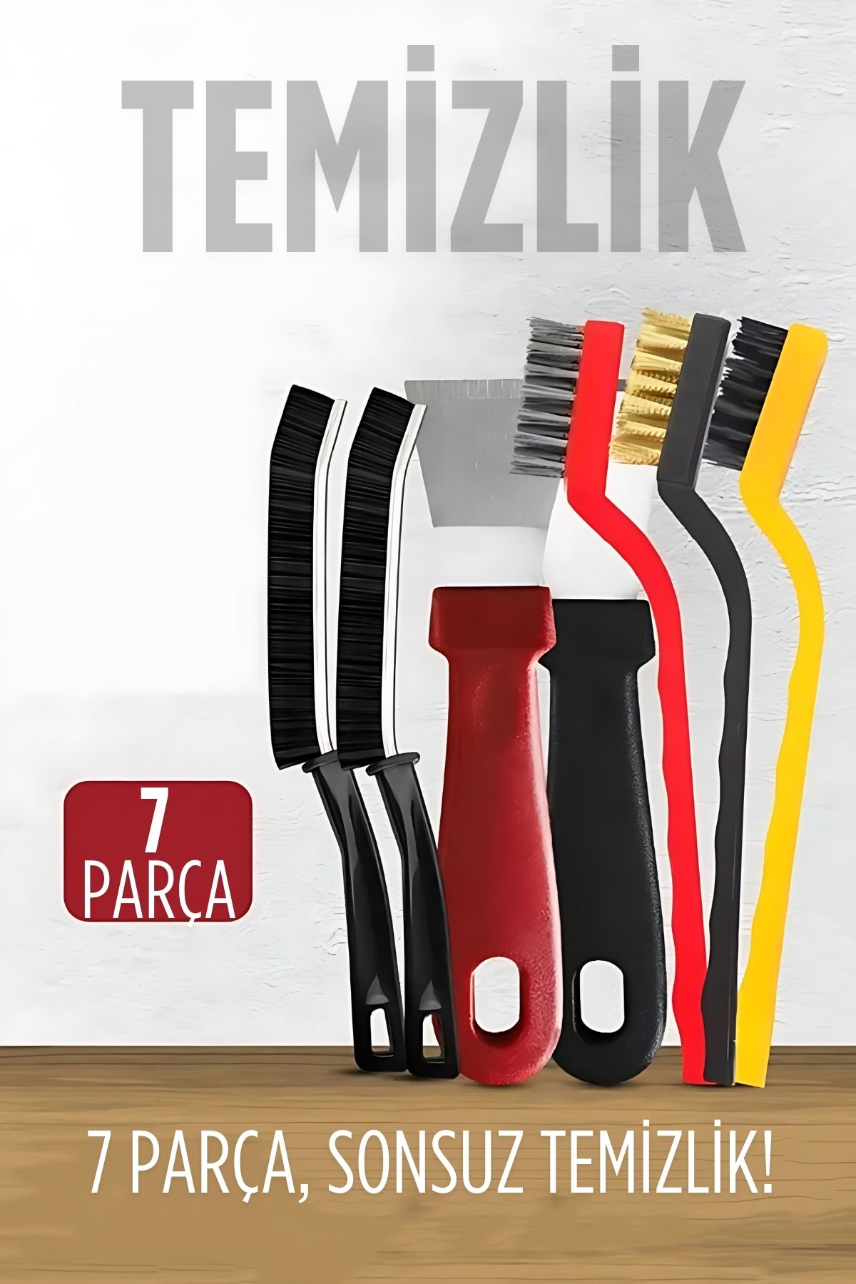 7 Parça Çok Amaçlı Temizlik Spatula ve Fırça Seti 722477