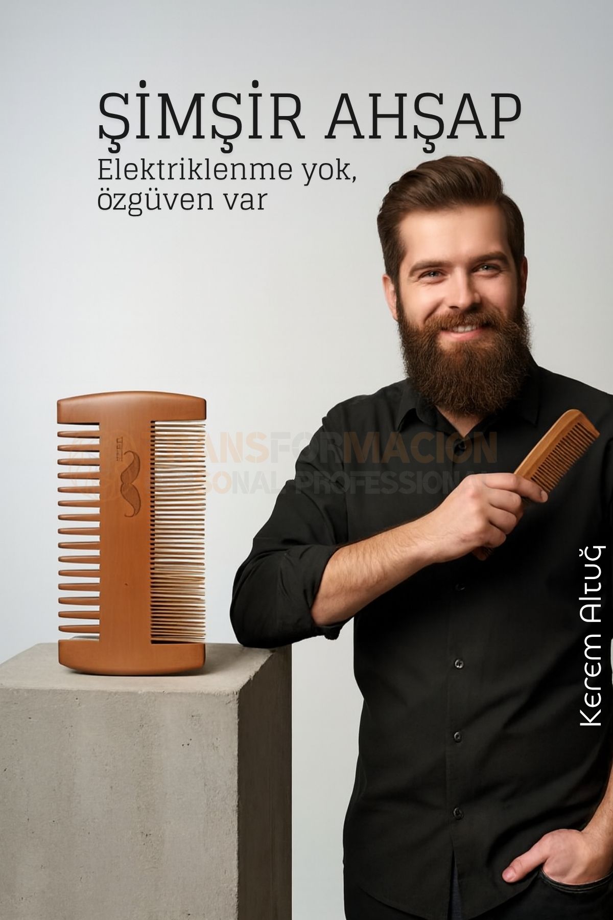 Ahşap Sakal ve Bıyık Tarağı – Antistatik Şimşir Tarak  722388