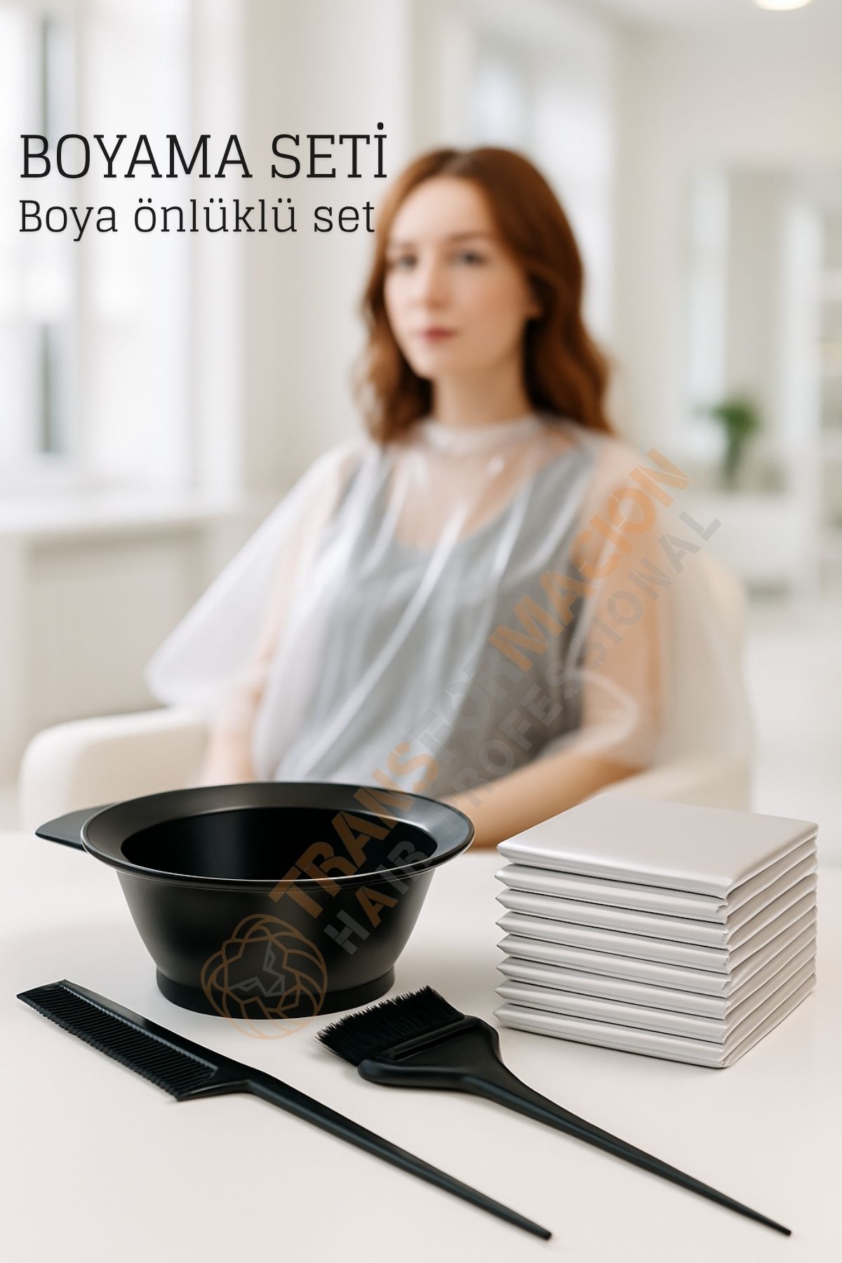 Saç Boyama Seti 3’lü ve Saç Boya Önlüğü Tarak, Seti Fırça, Boya Kabı ile Profesyonel Uygulama Kolaylığı 722367