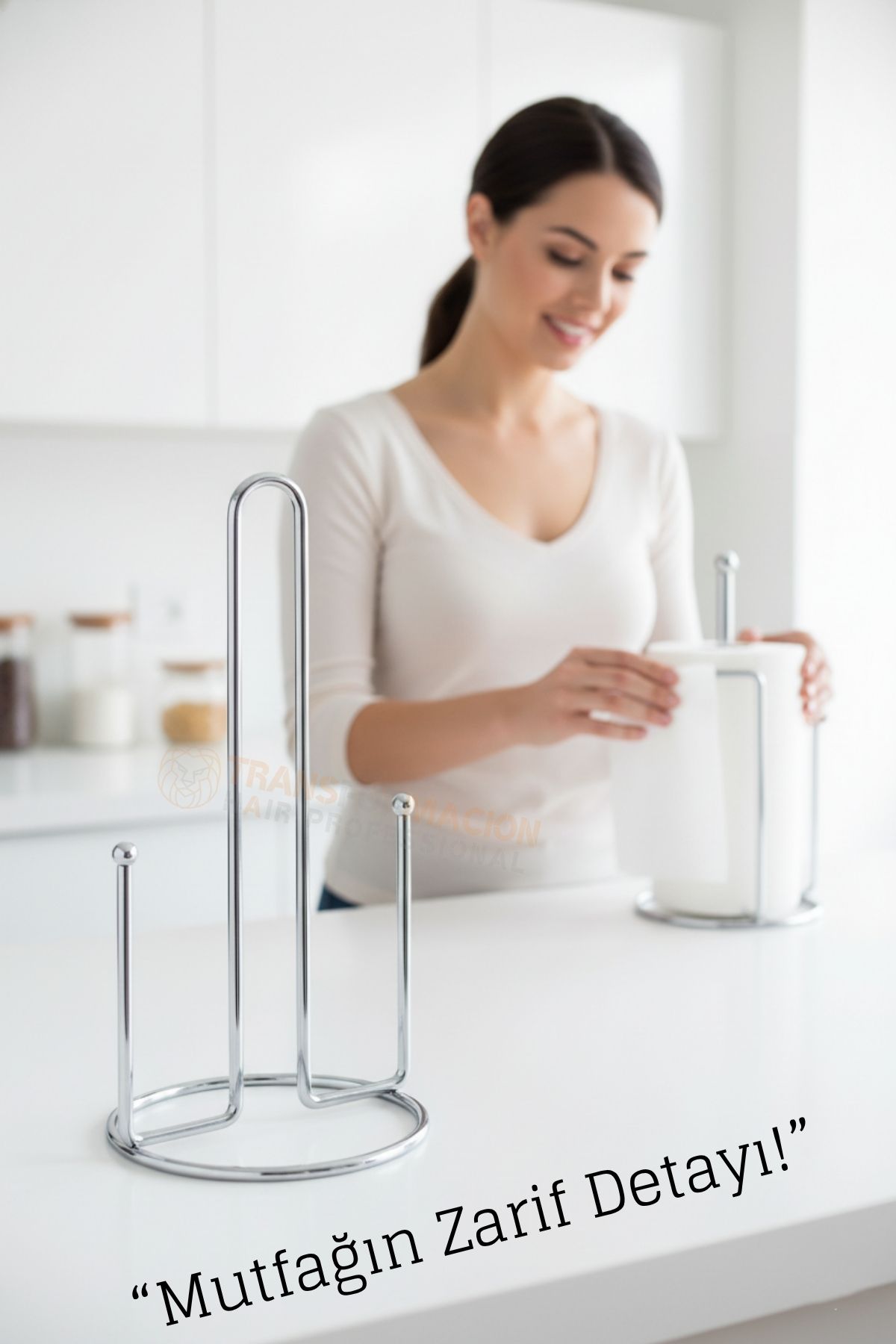 Kağıt Havlu Tutucu – Paslanmaz Çelik  Tezgah Üstü, Ayaklı, Minimalist Tasarım 721291